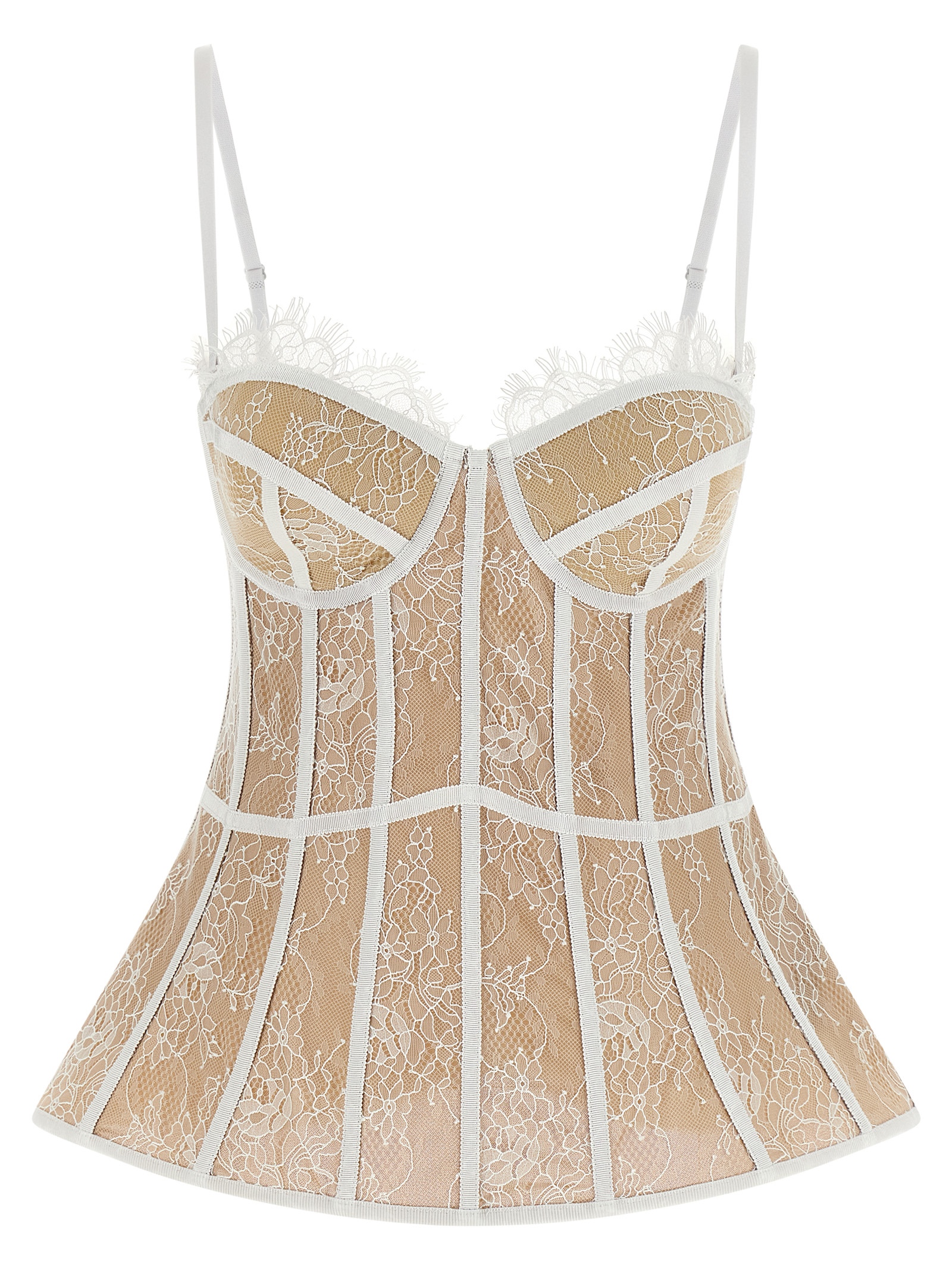 White Polyamide Tank Tops