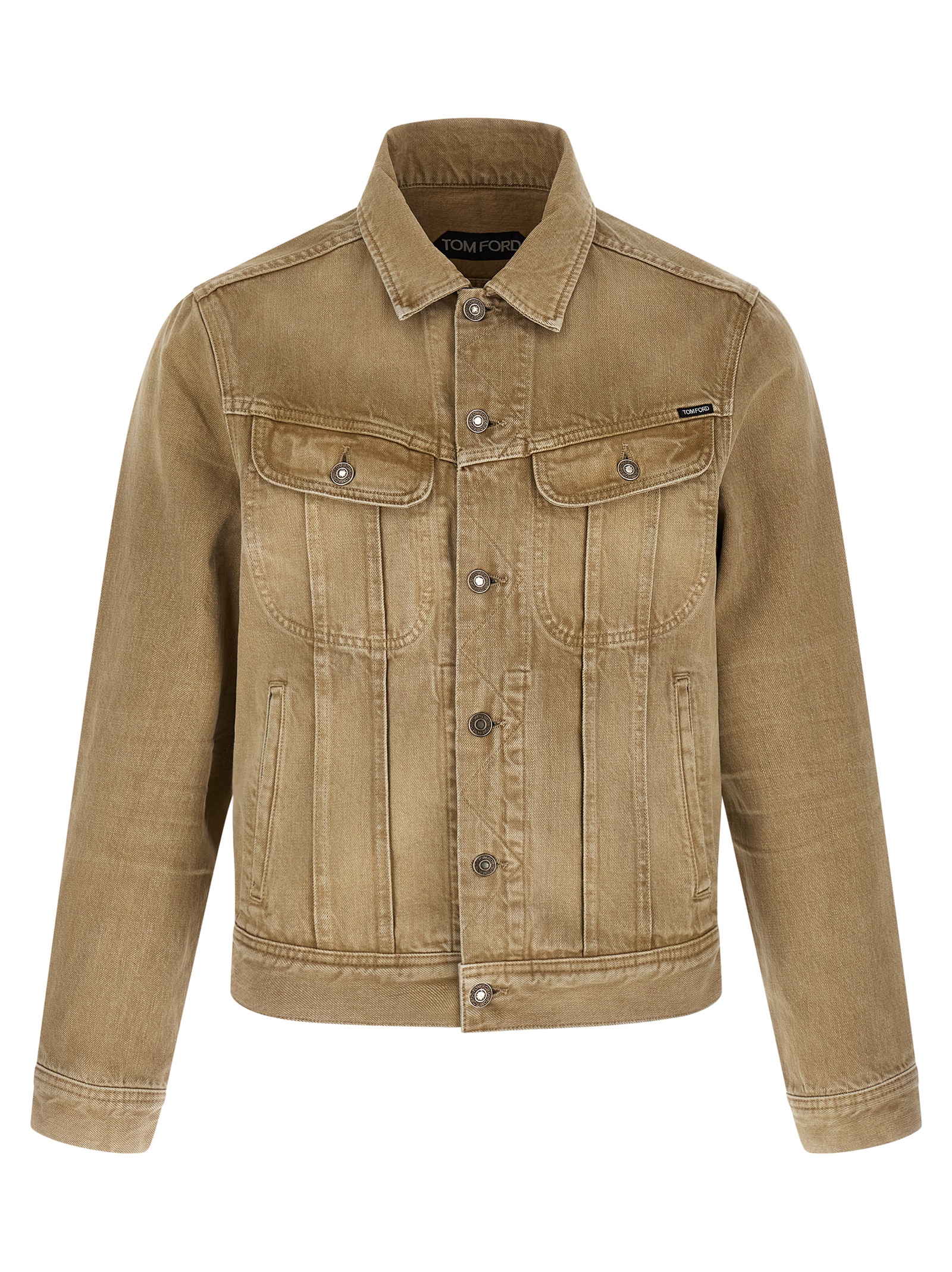 Beige Cotton Denim Jacket