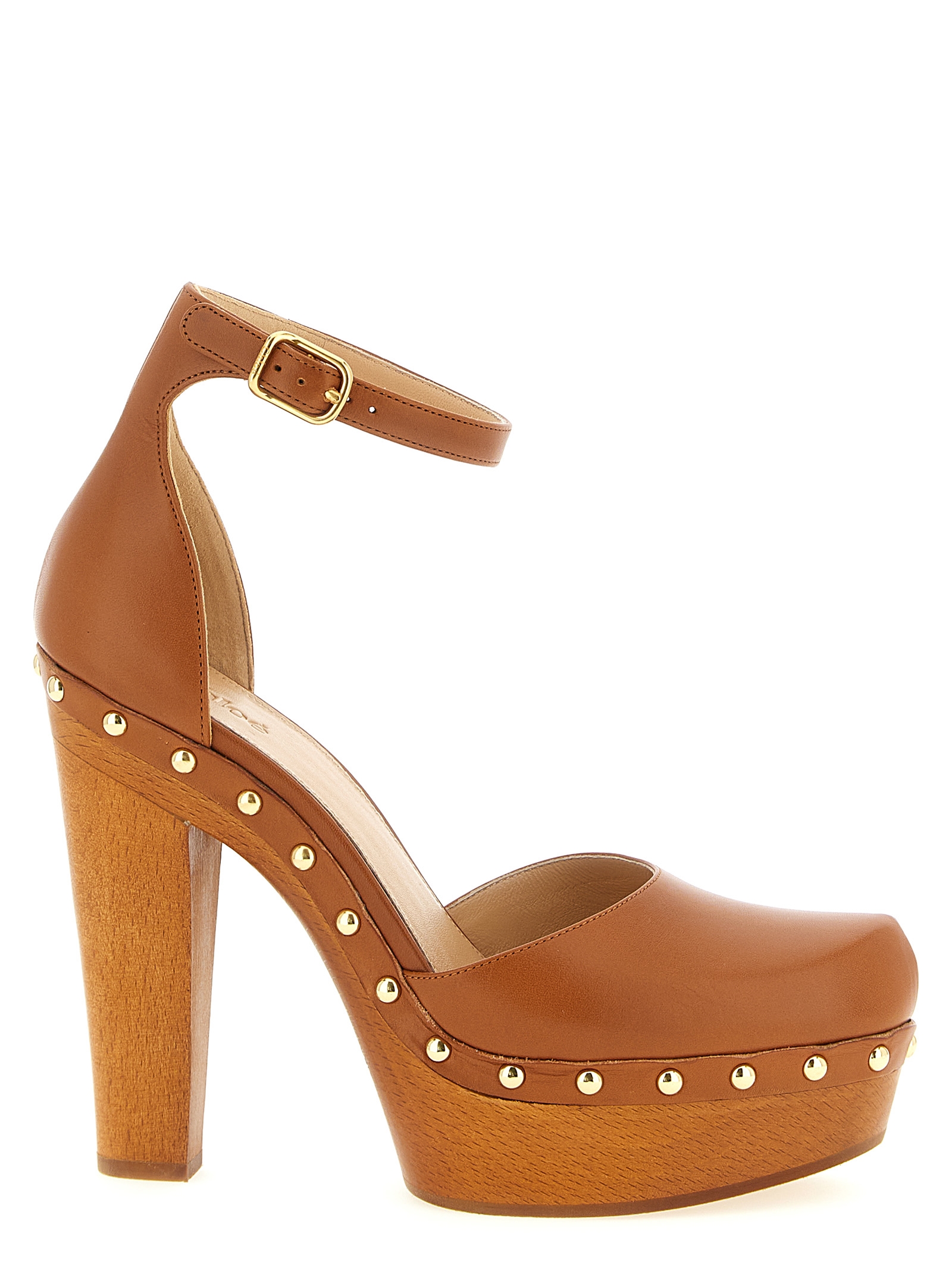 Chloé Brown Lamb Leather High Heel Women's Pumps