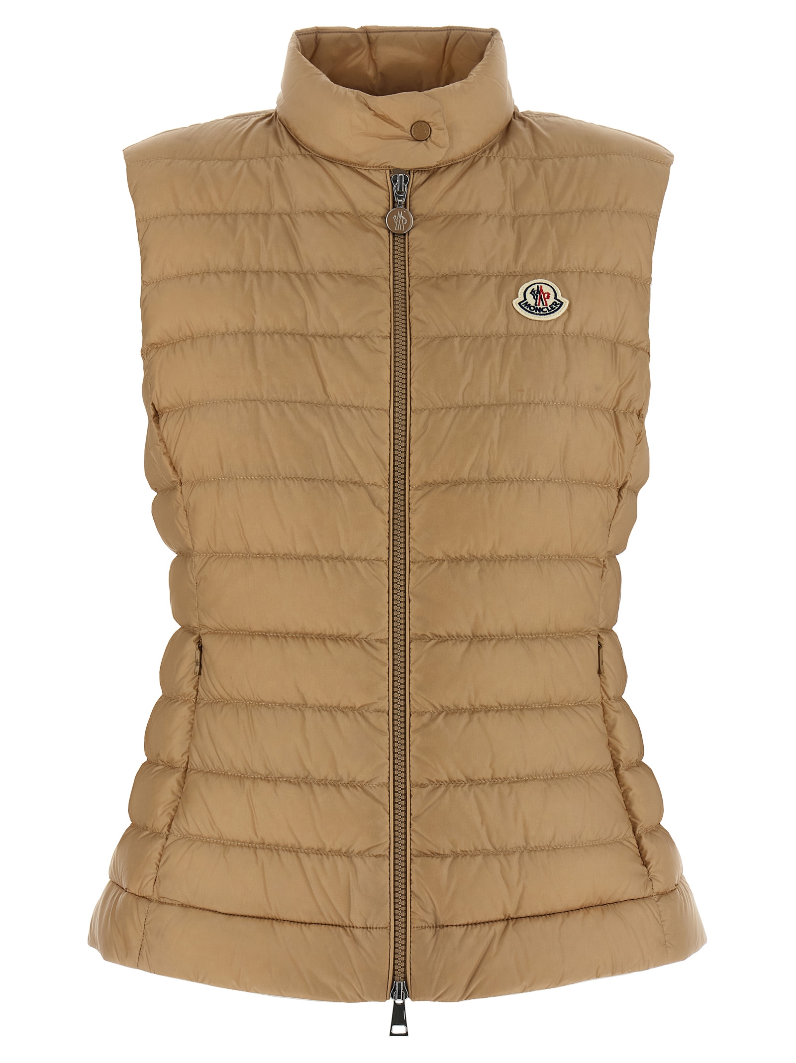 Moncler Beige Polyamide Sleeveless Jacket Clothing - Women