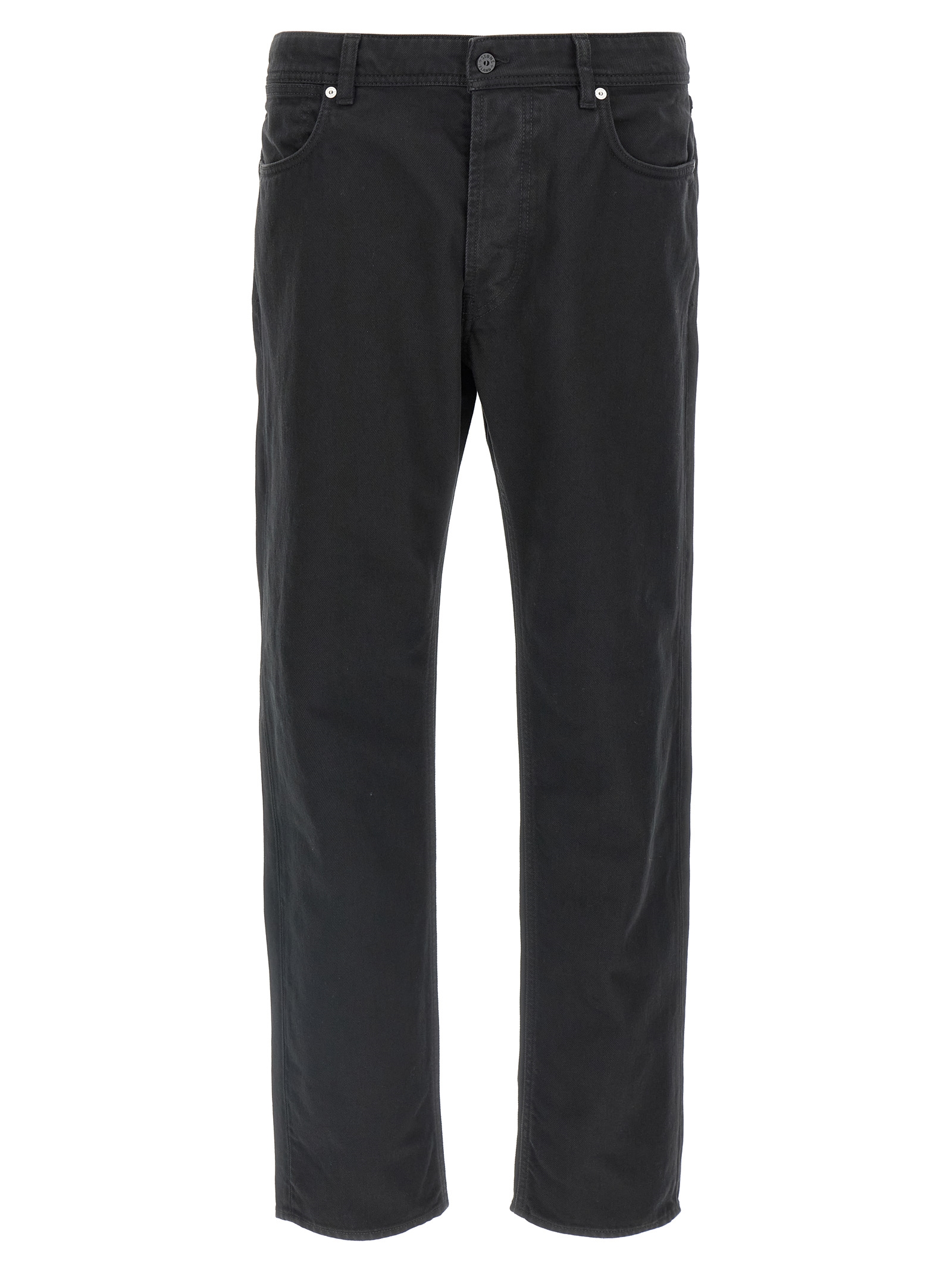 Black Cotton Straight-Leg Jeans