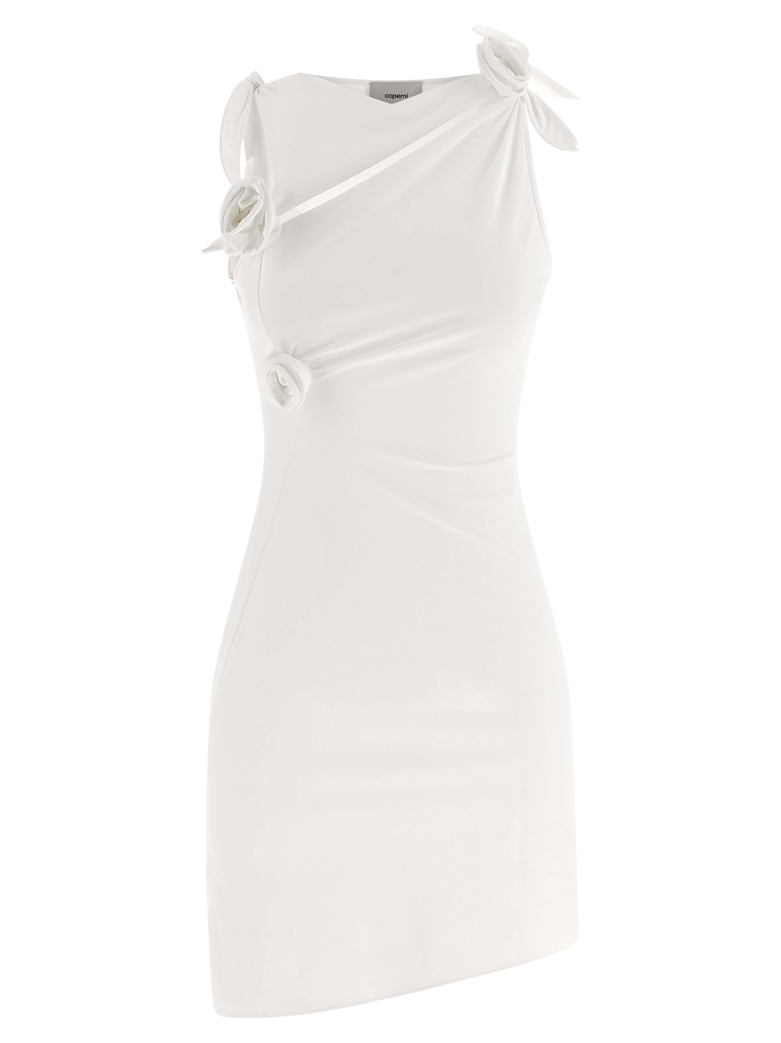 White Polyamide Short Dress