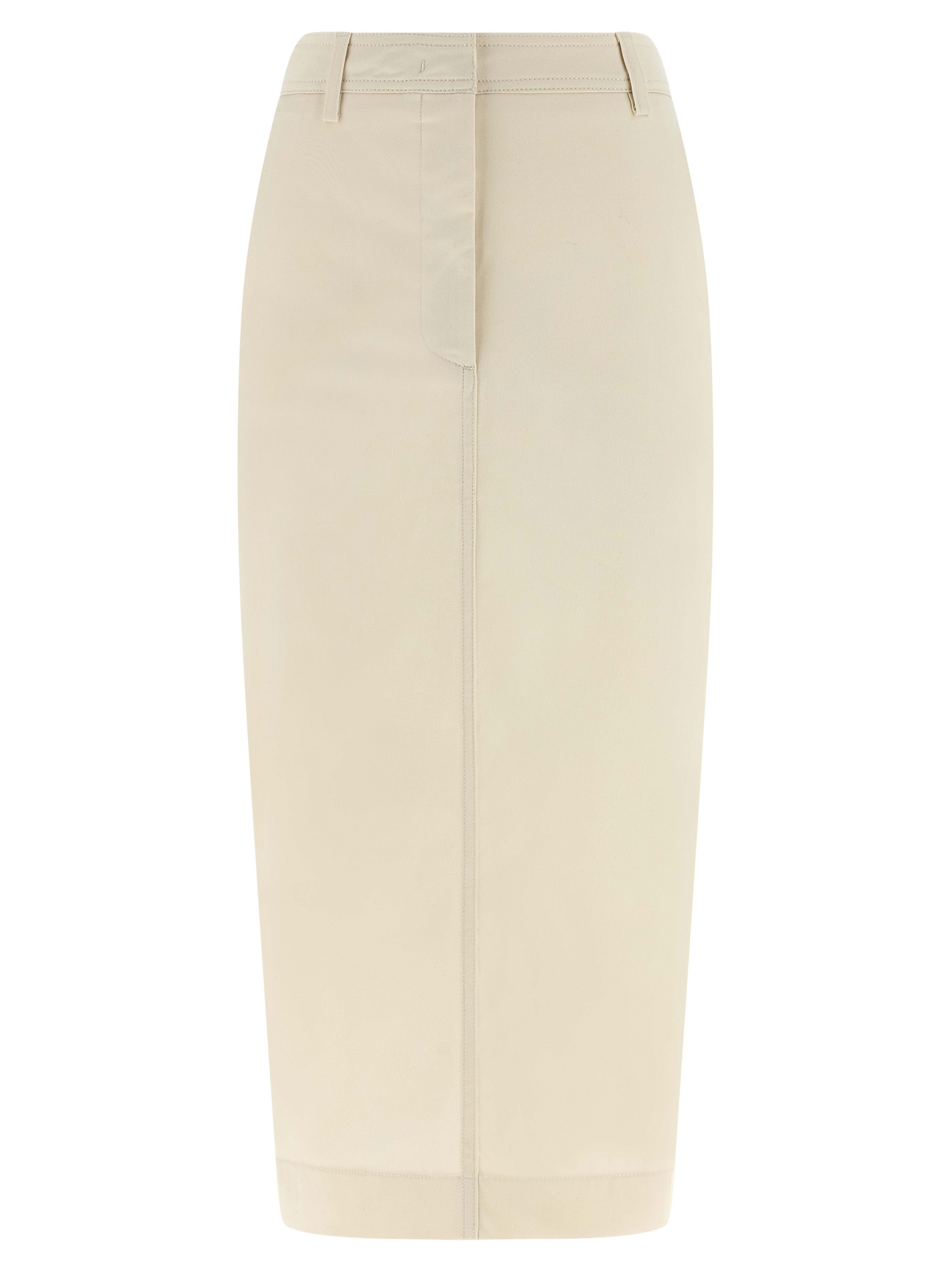 White Cotton Midi Skirt