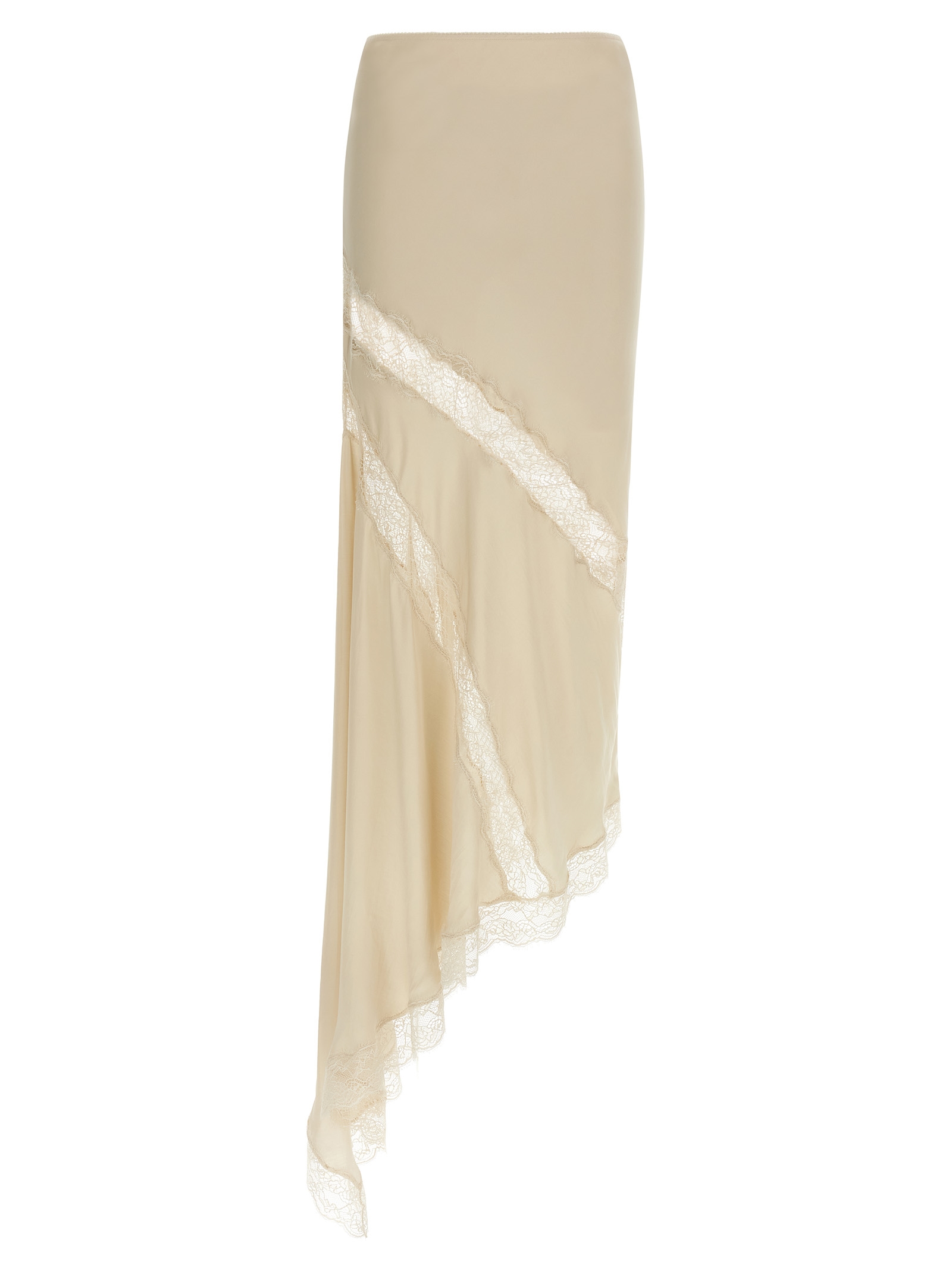 Beige Viscose Mini Skirt