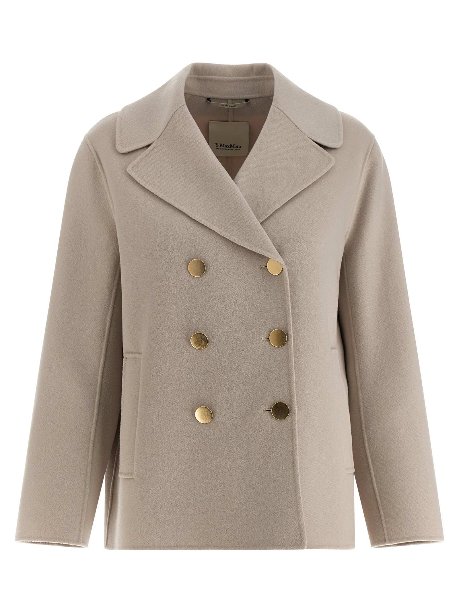 Beige Virgin Wool Biker Jacket