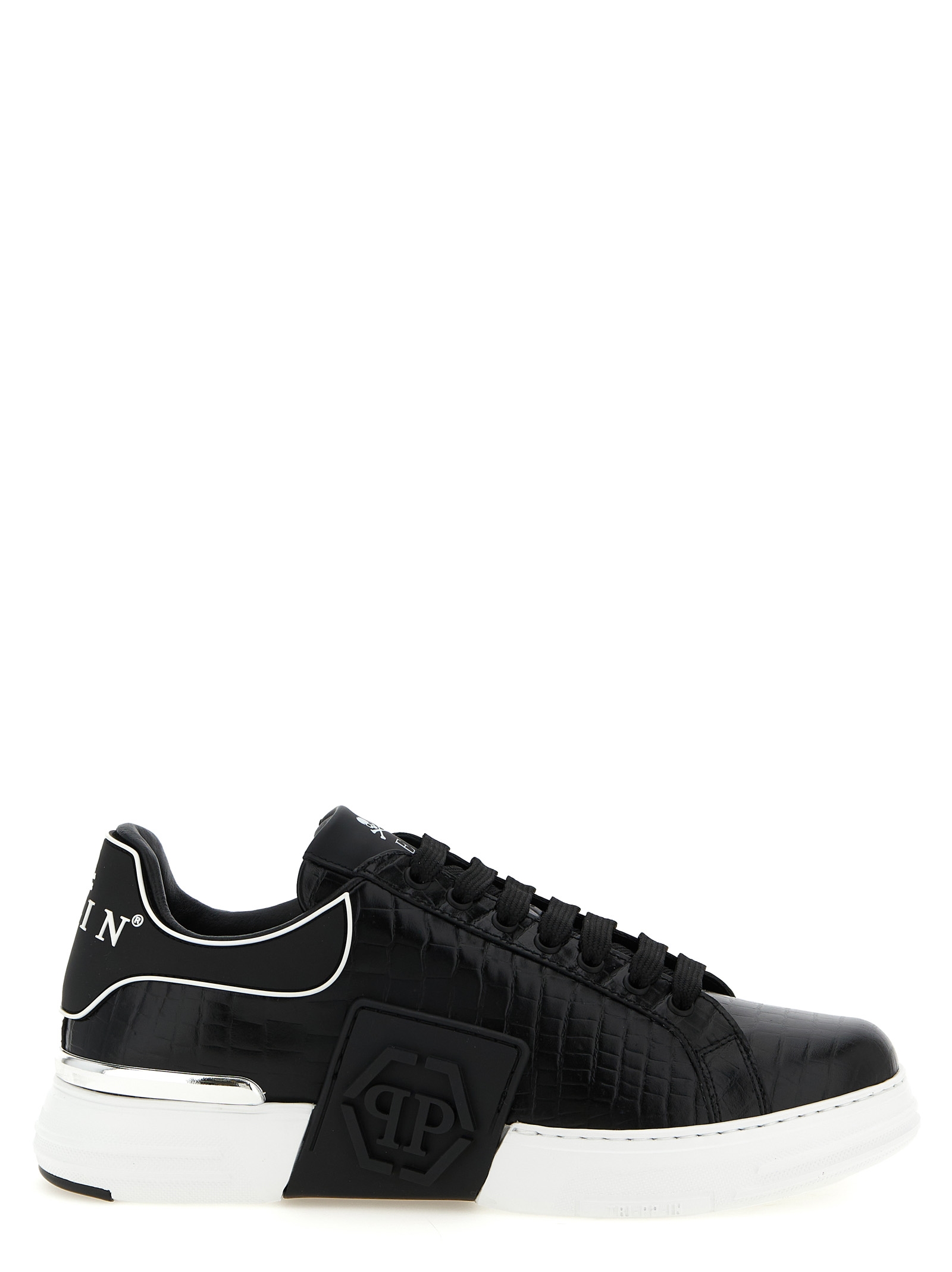 Black Cowhide Low Top Sneakers