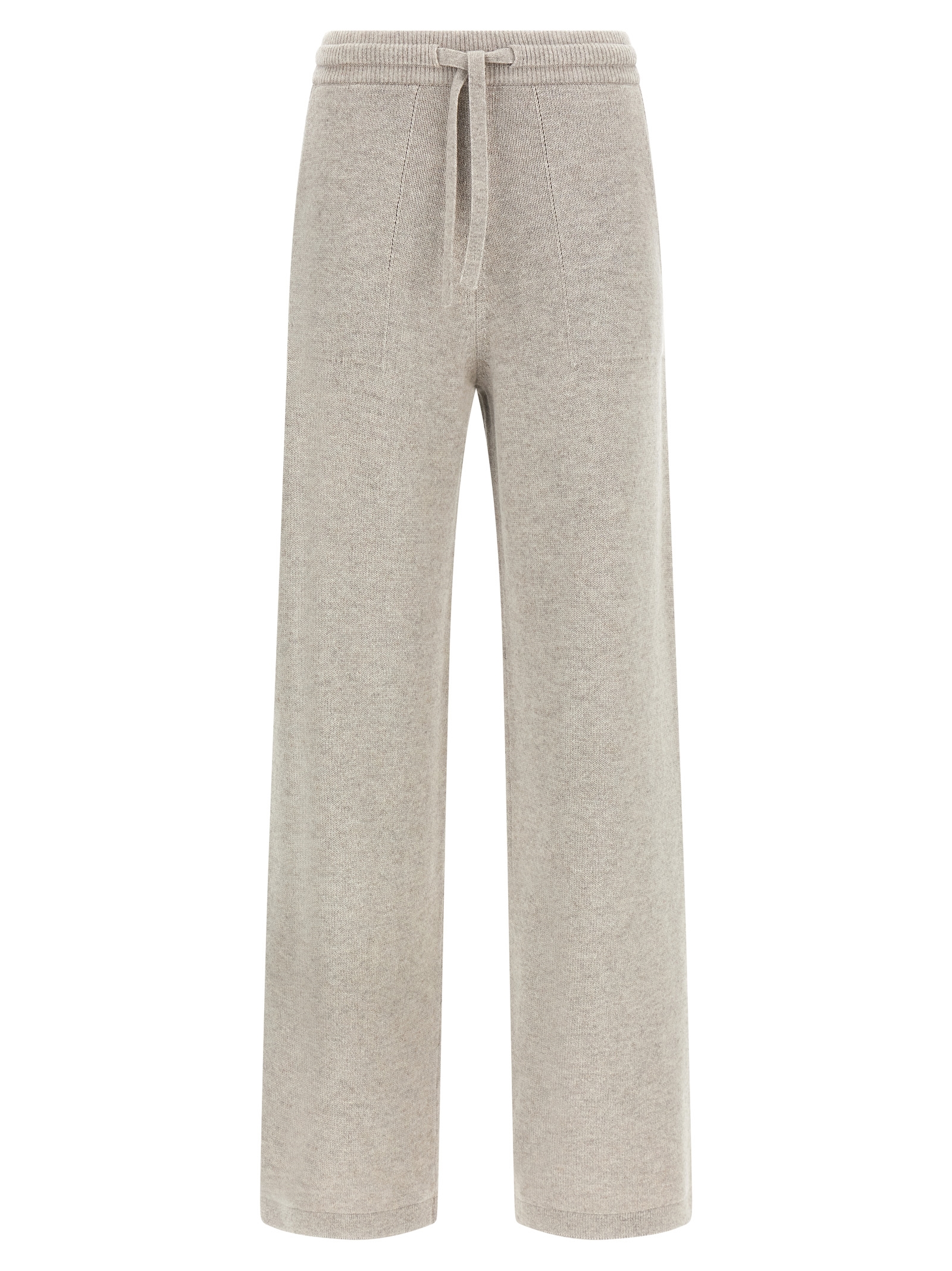 Beige Wool Casual Pants