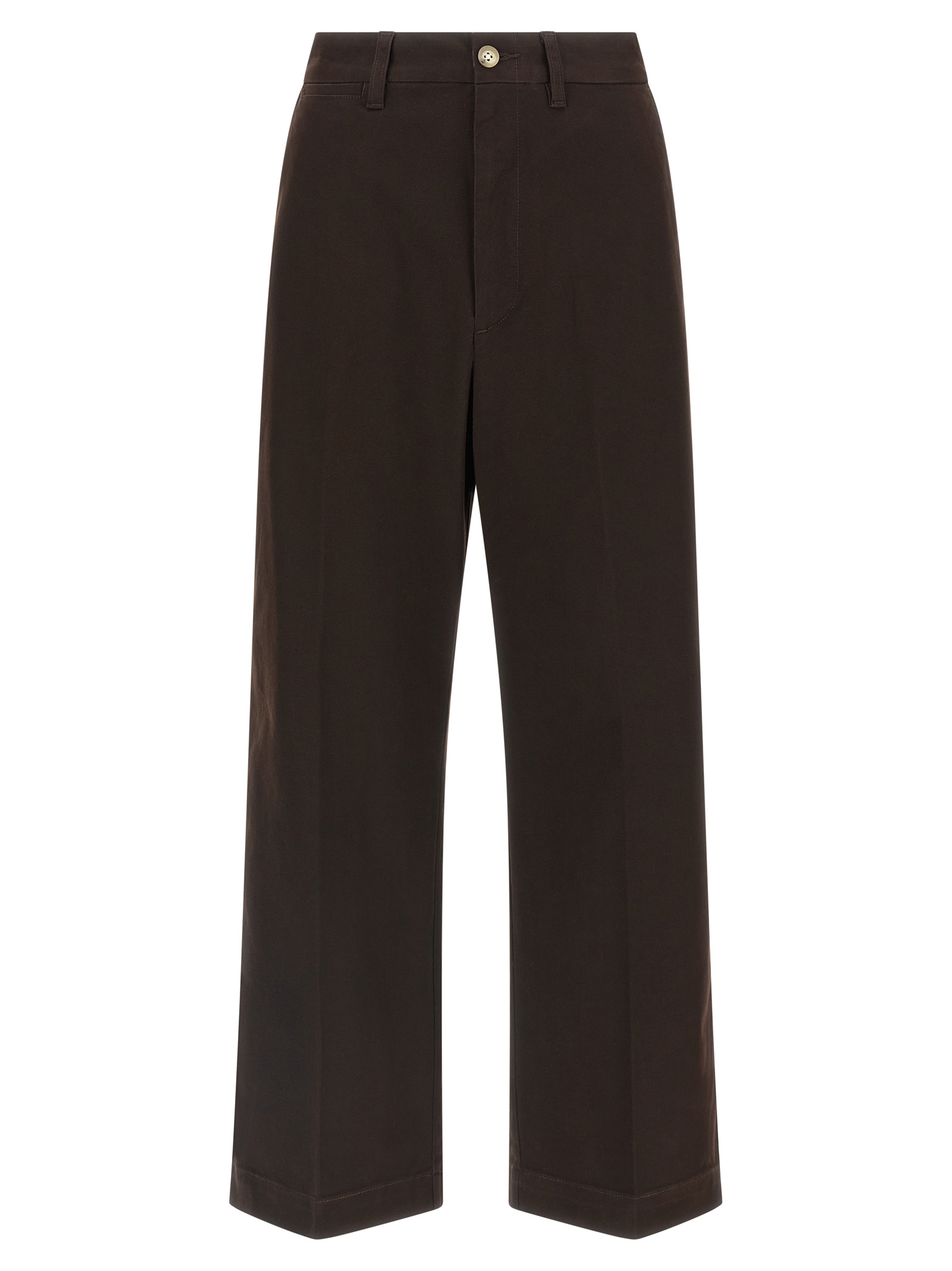 Brown Cotton Chino Pants