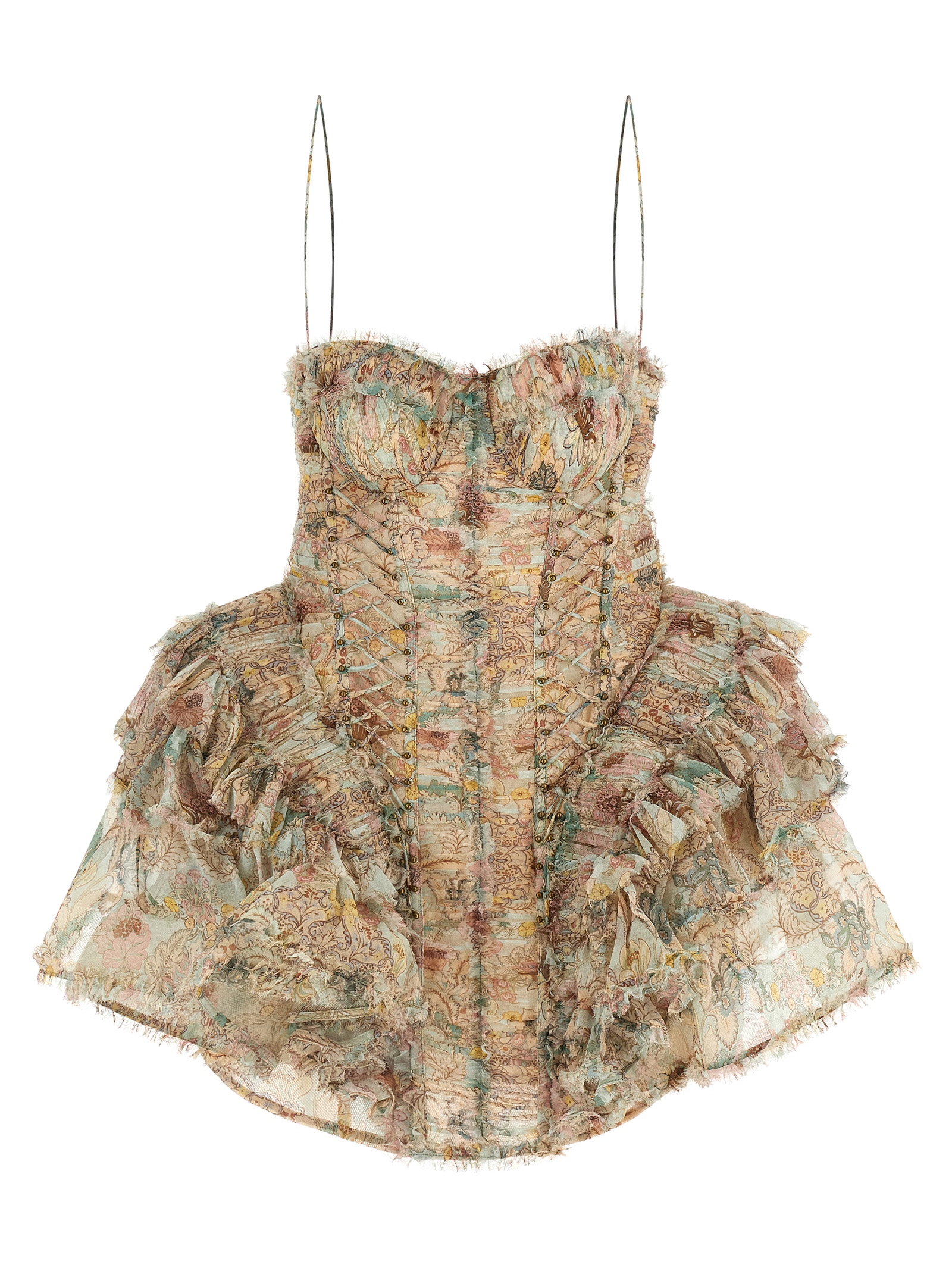 Multicolor Silk Short Dress