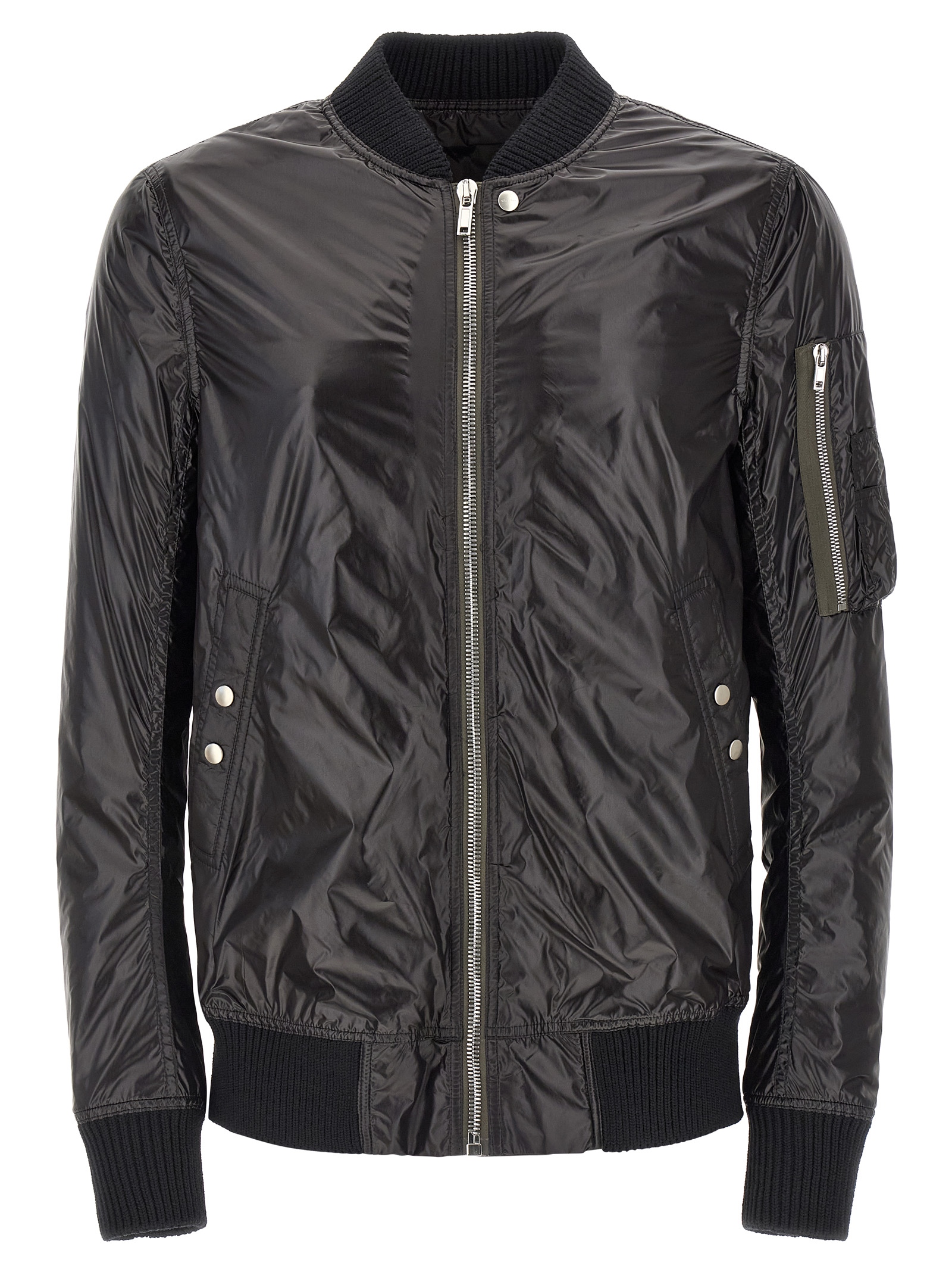 Black Nylon Bomber