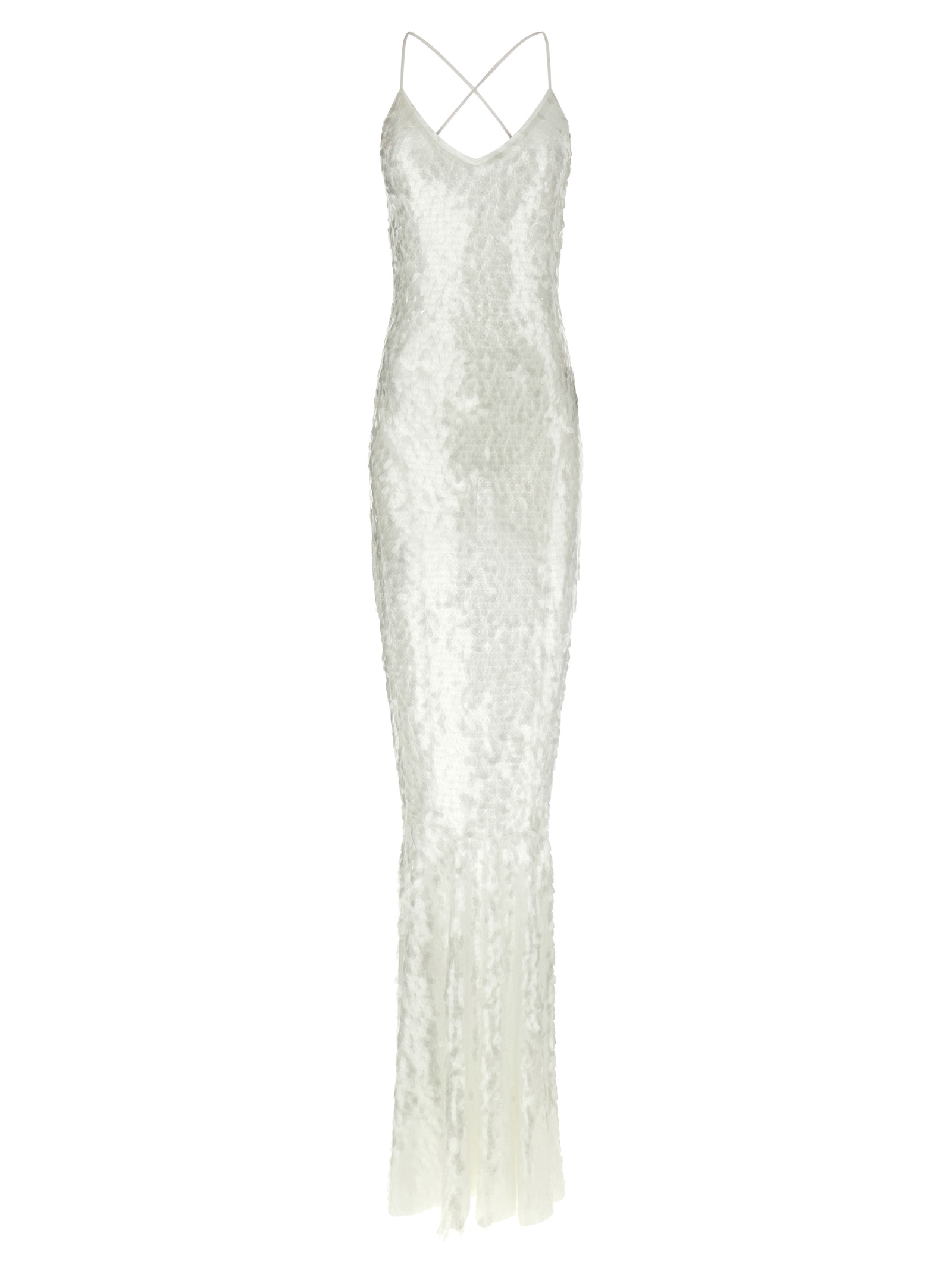White Polyamide Long Dress