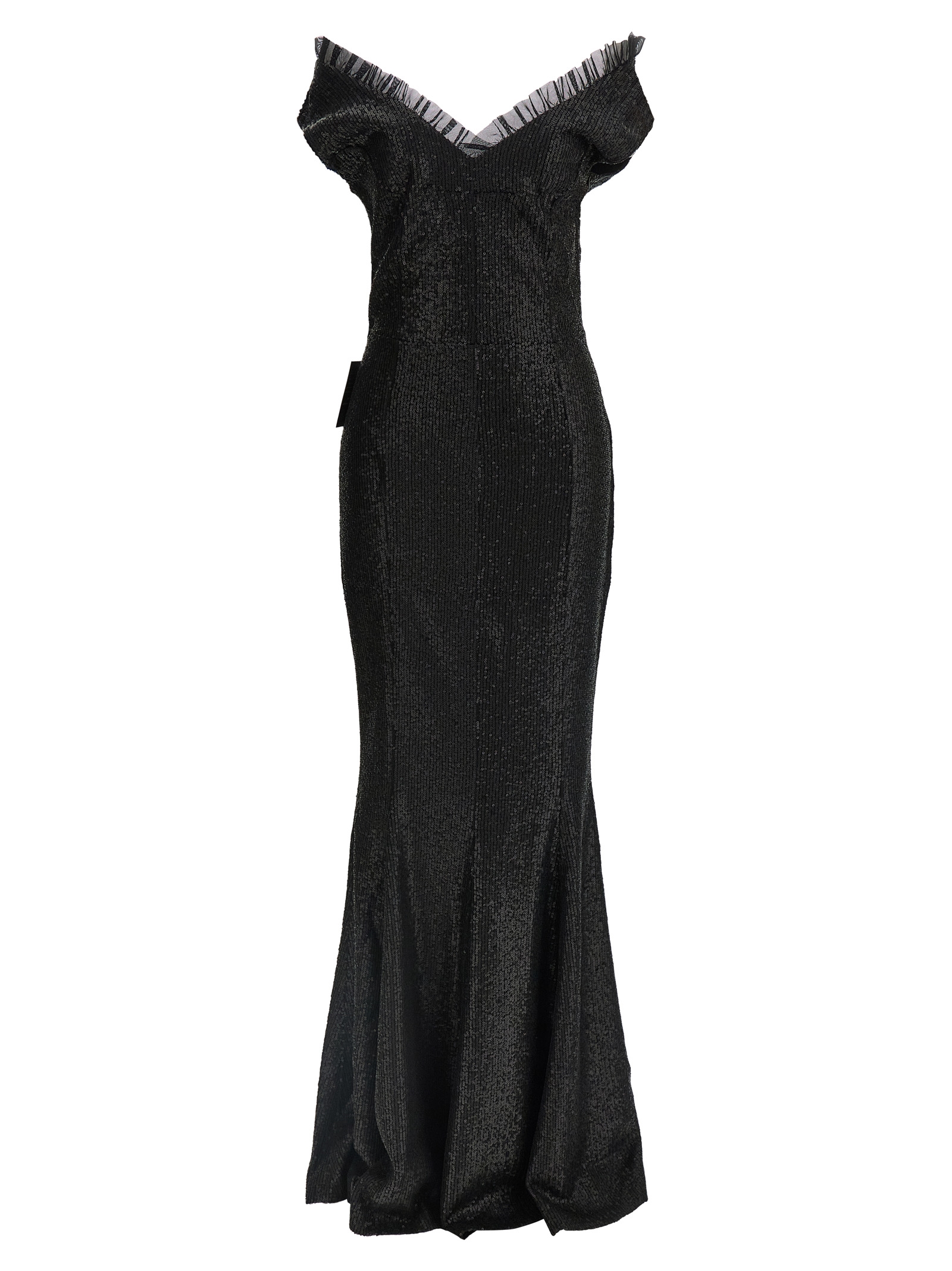 Black Polyester Long Dress