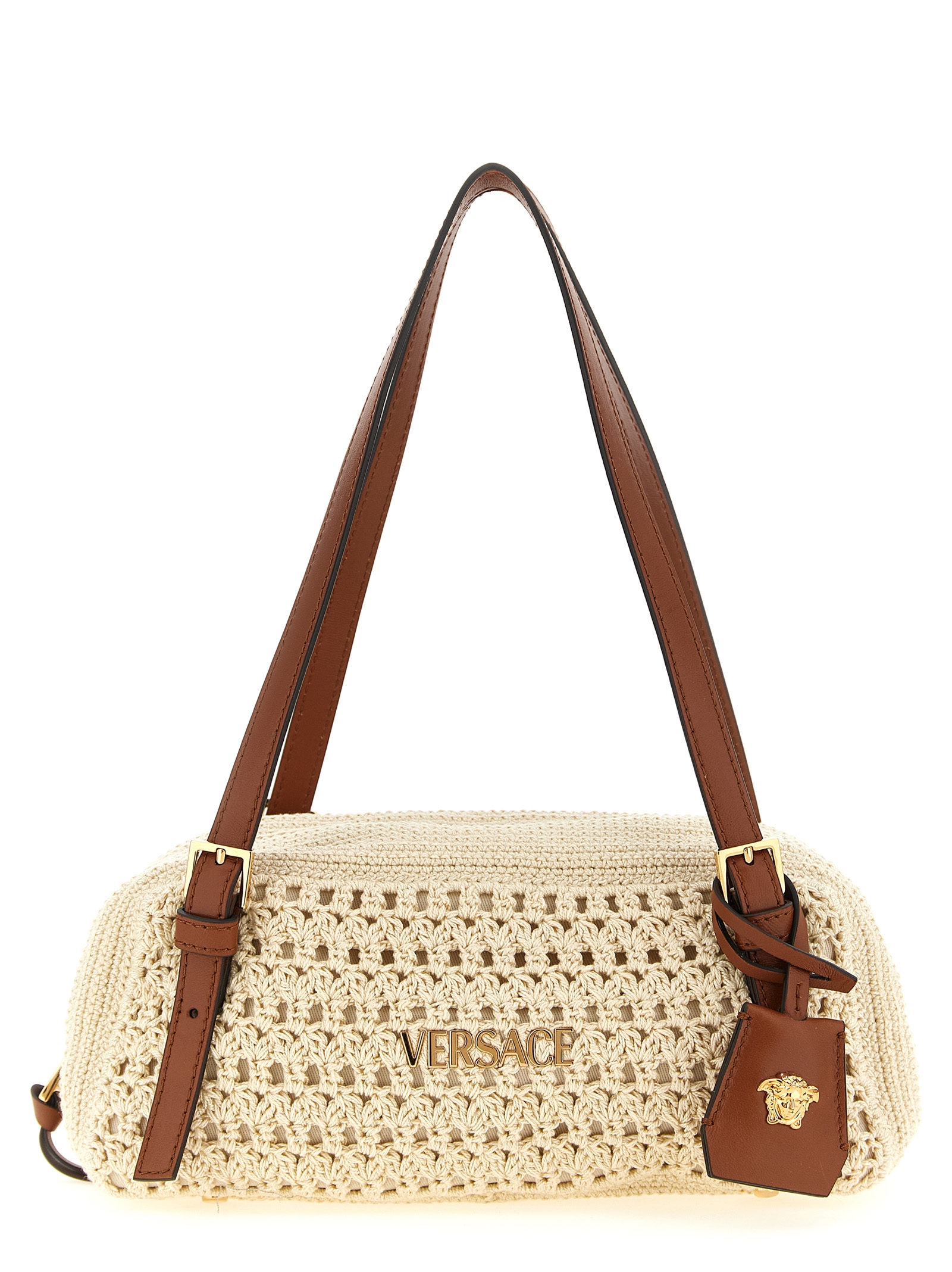 Versace Beige Cotton Shoulder Bag - Women