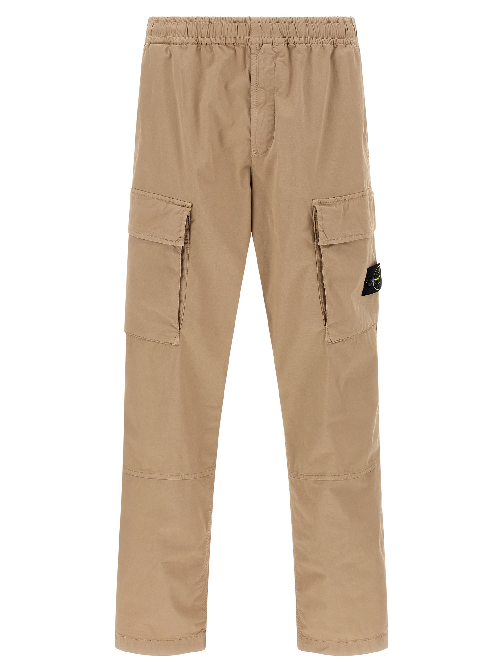 Beige Cotton Cargo Pants