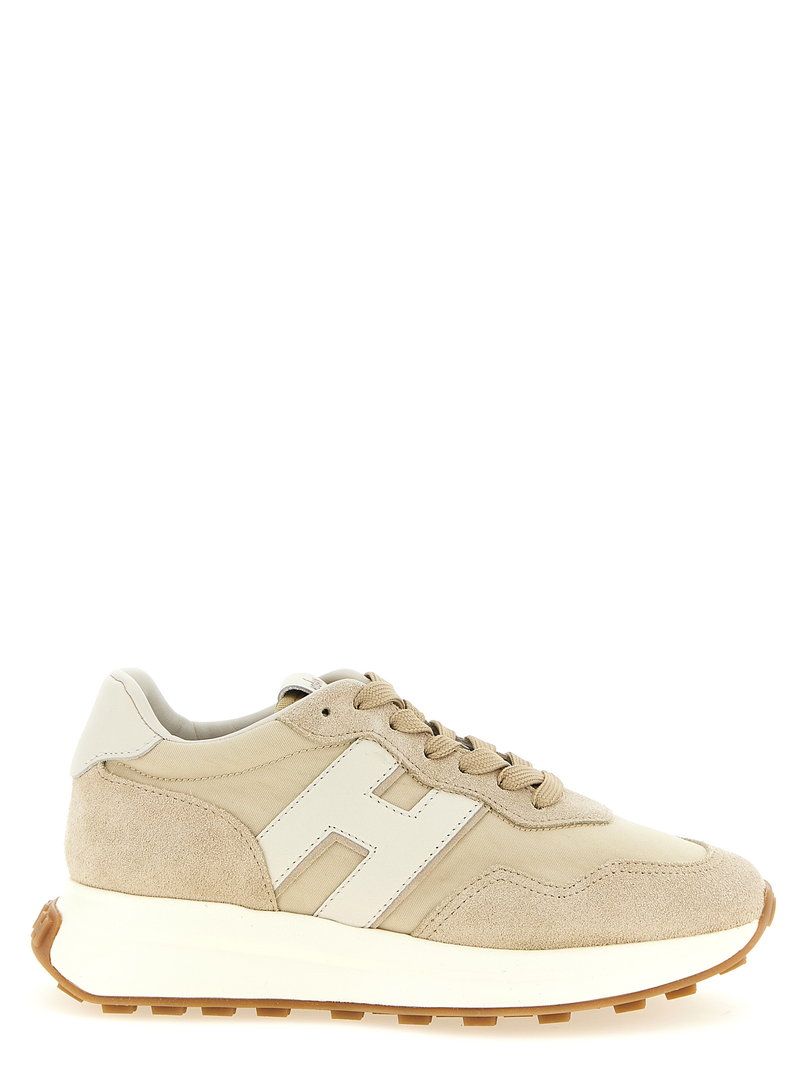 Beige Polyamide Athletic Sneakers