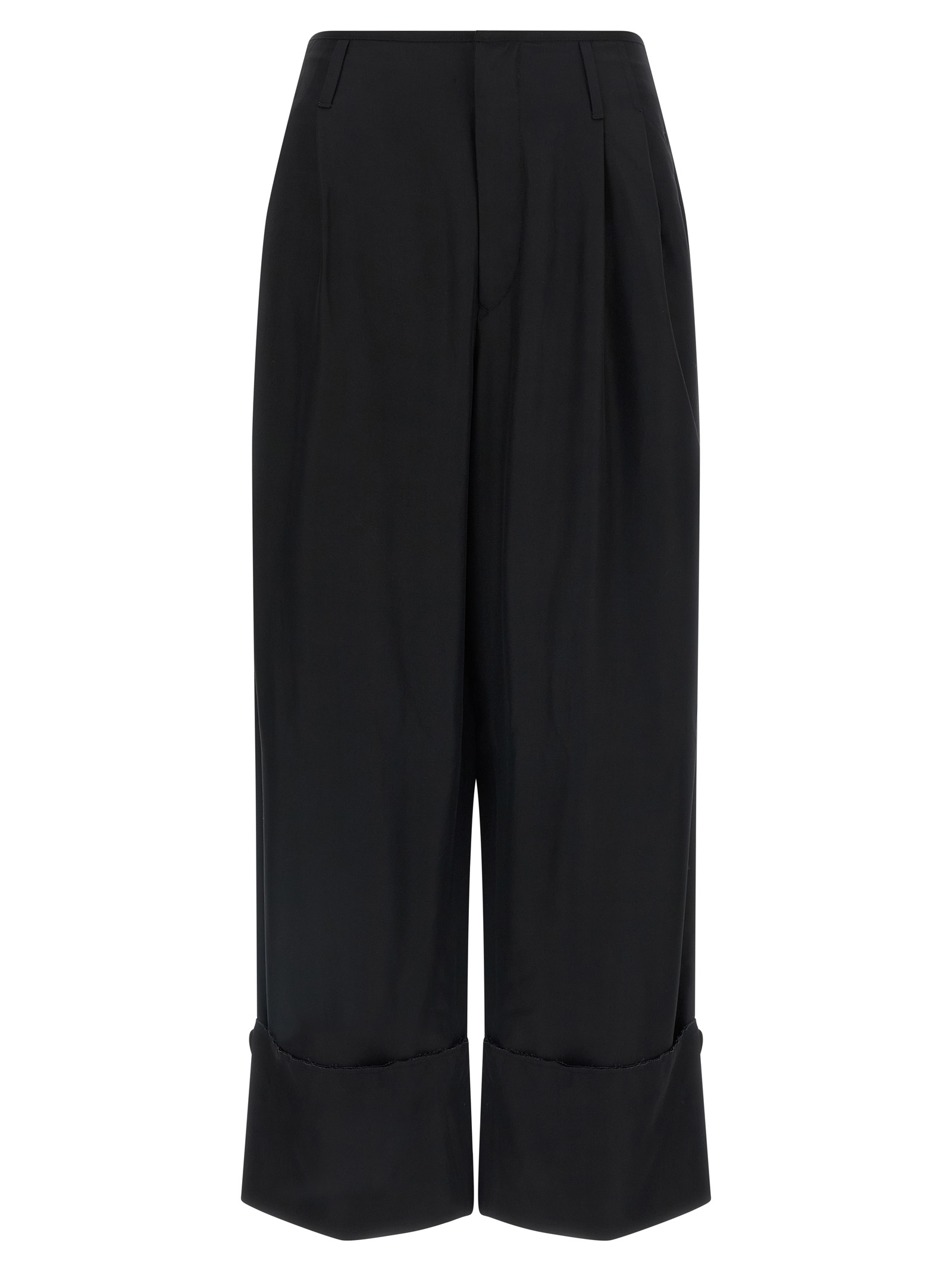 Black Viscose Casual Pants