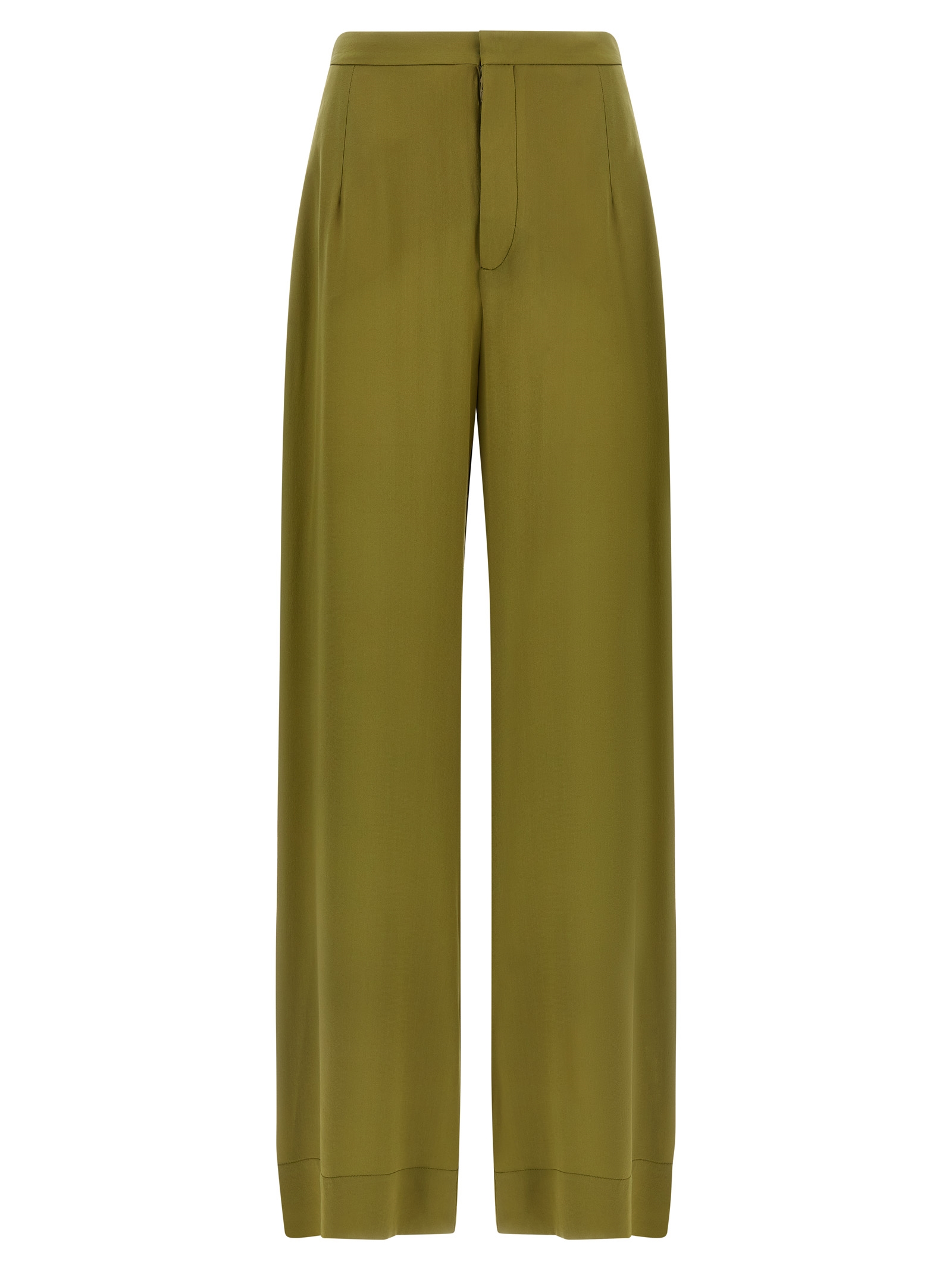 Bicolor Silk Casual Pants