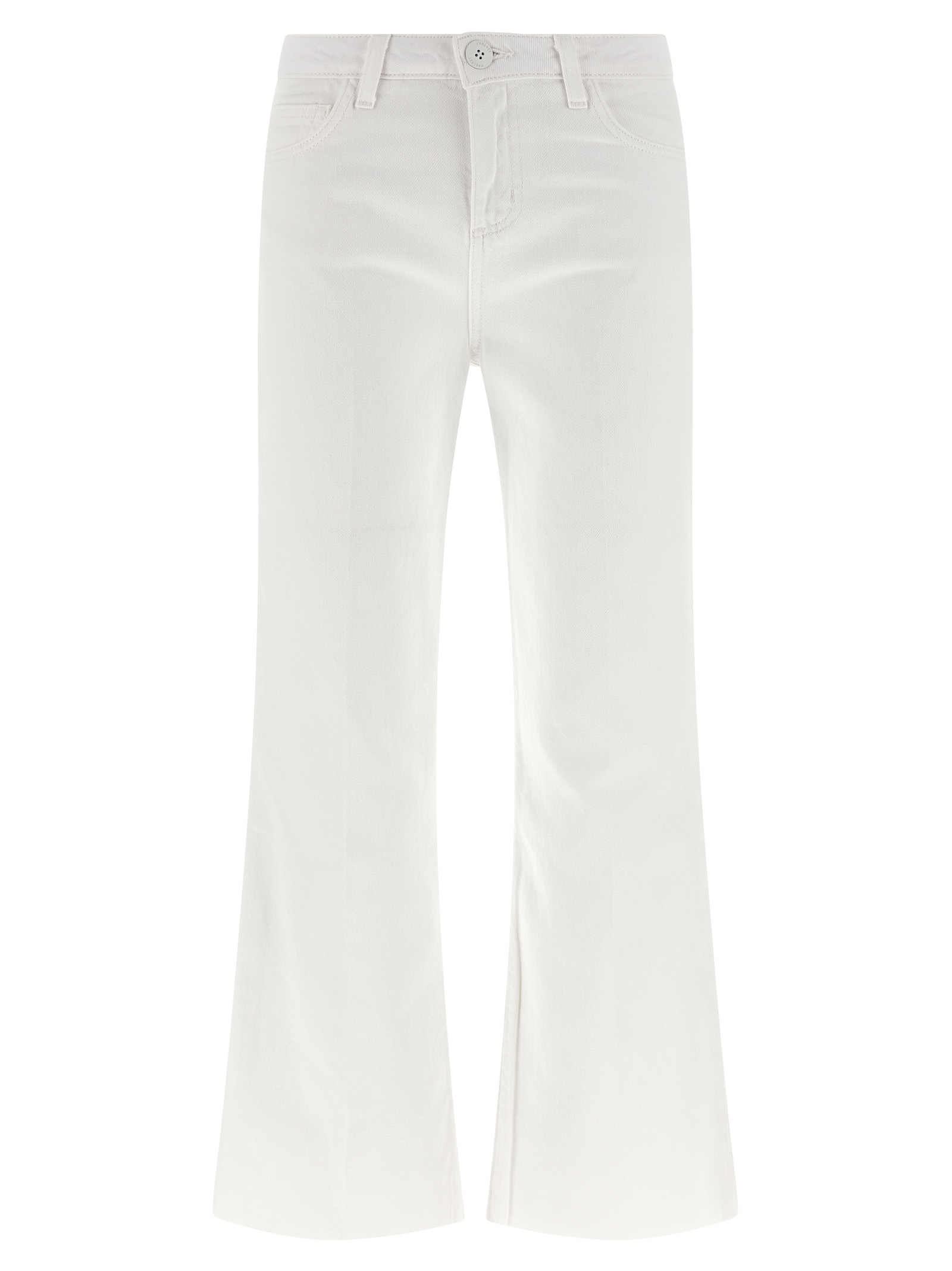 White Cotton Cropped Jeans