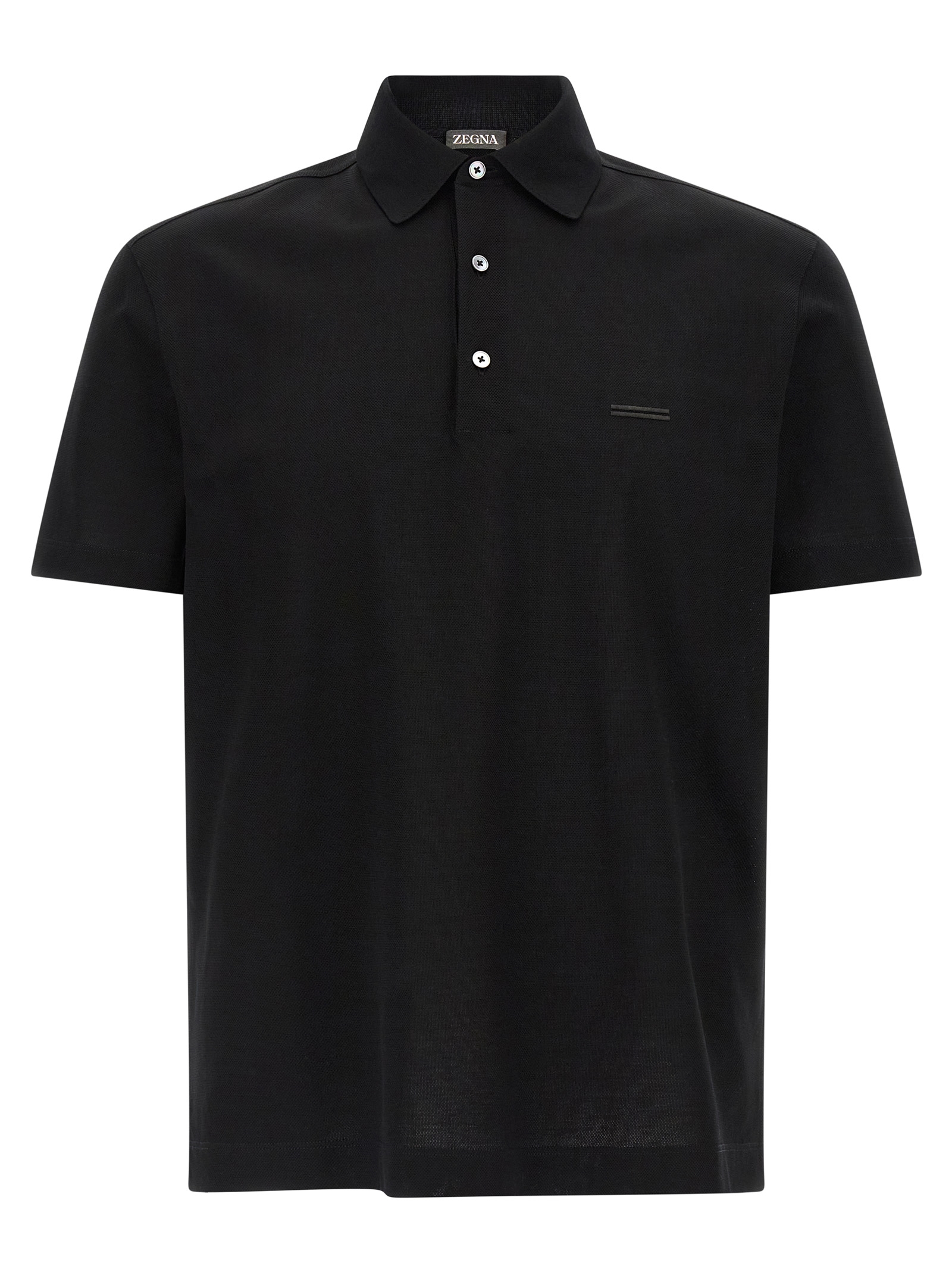 Black Cotton Polo Shirt