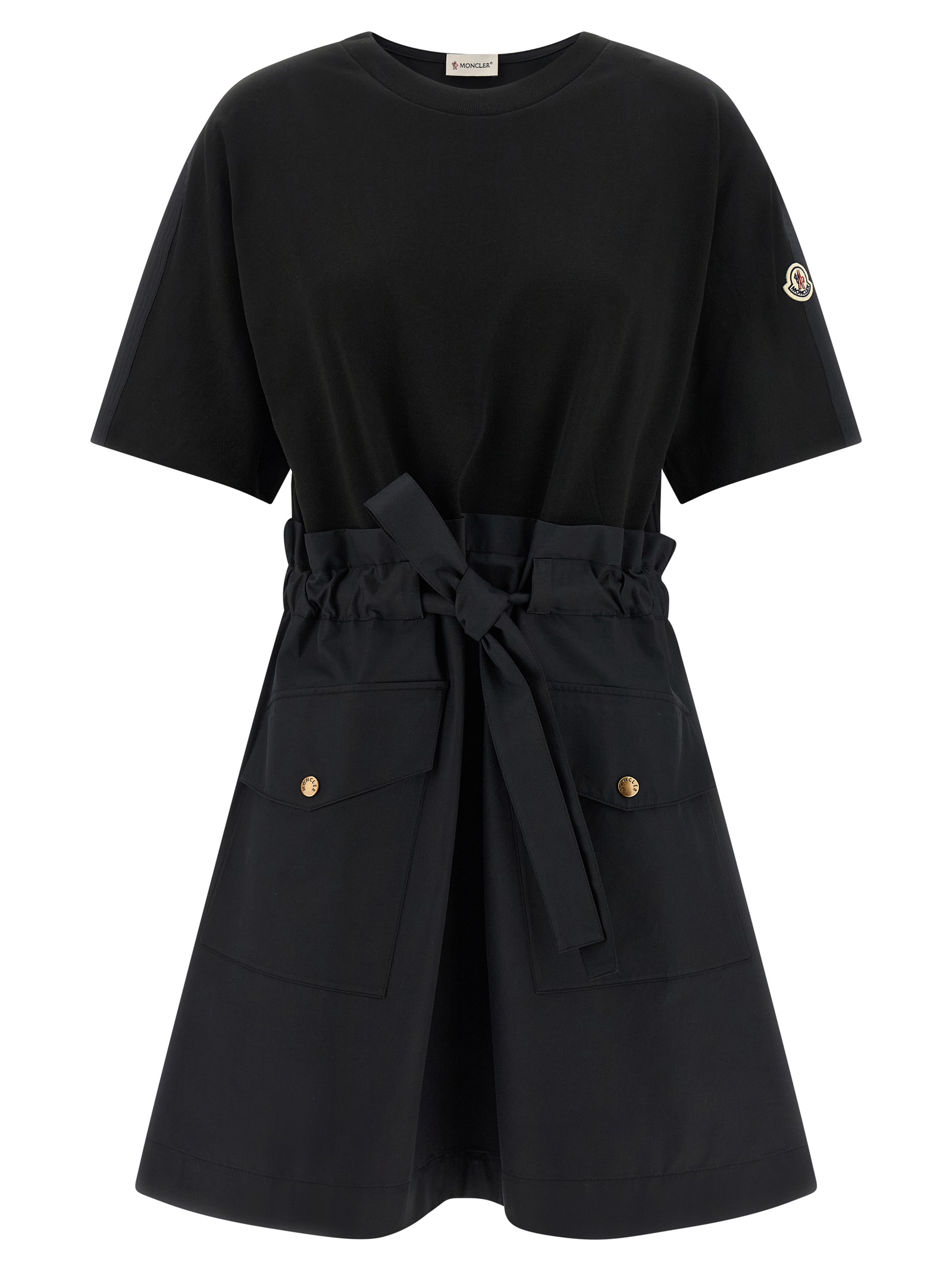 Black Cotton Short Dress