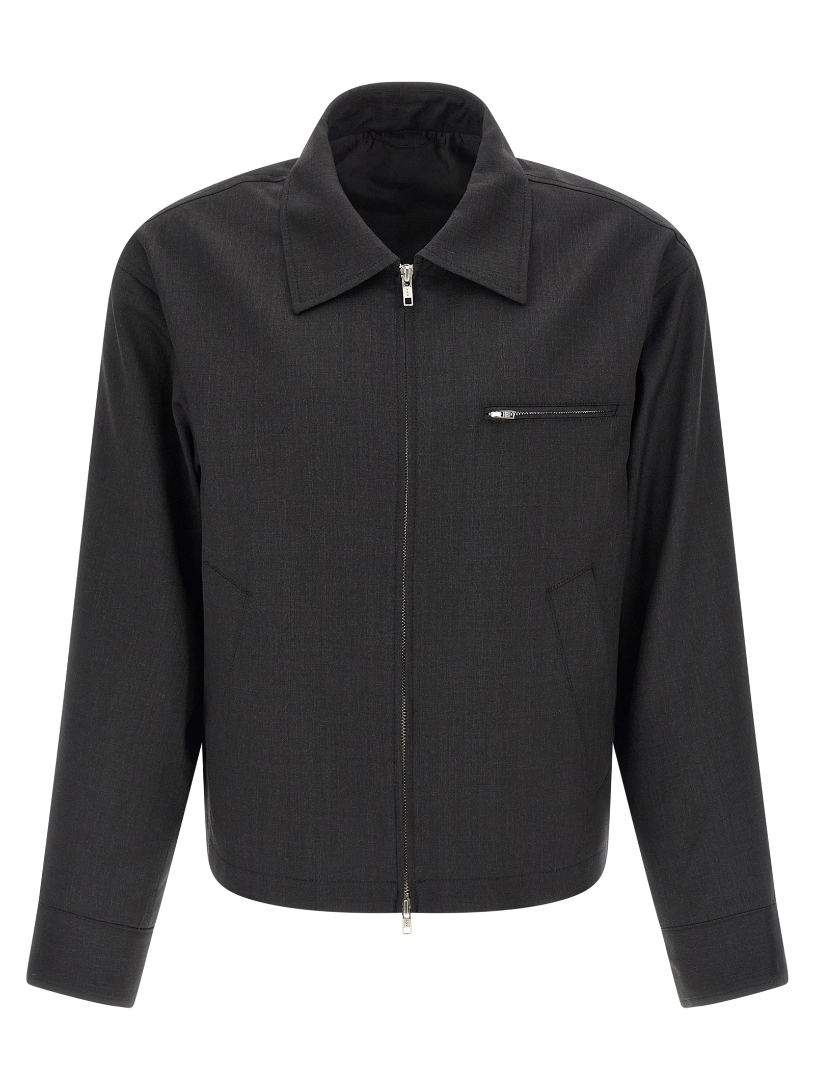 Gray Wool Full-Length Jacket