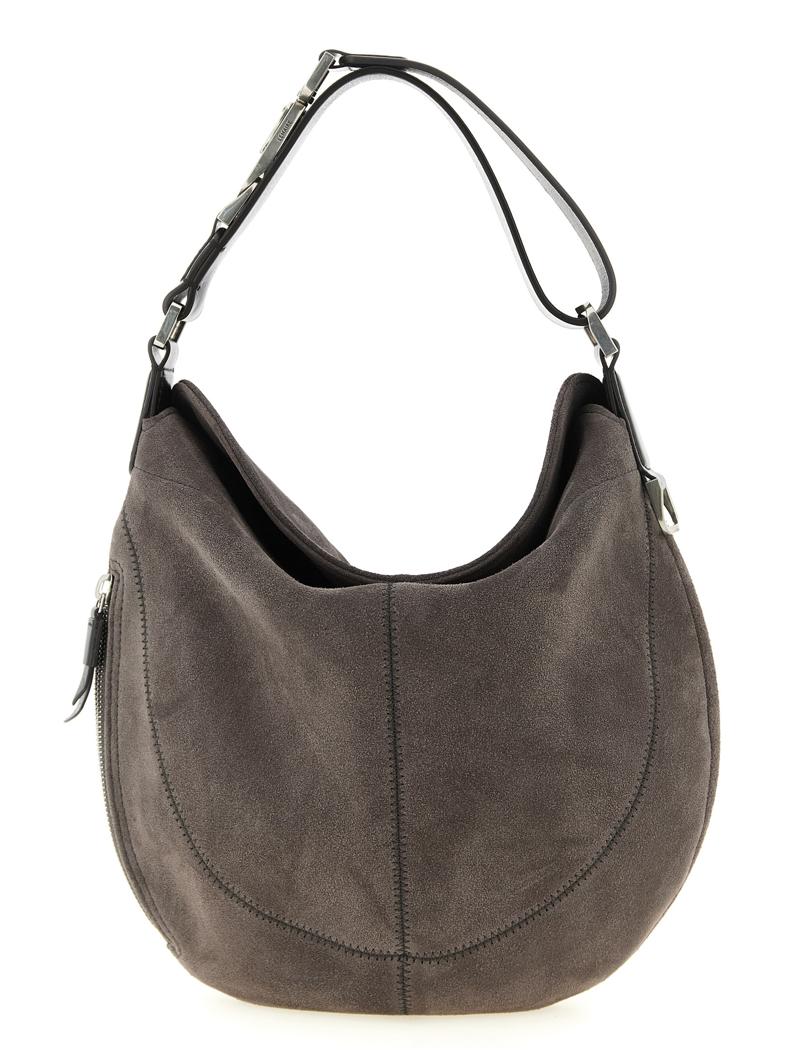 Gray Calfskin Shoulder Bag