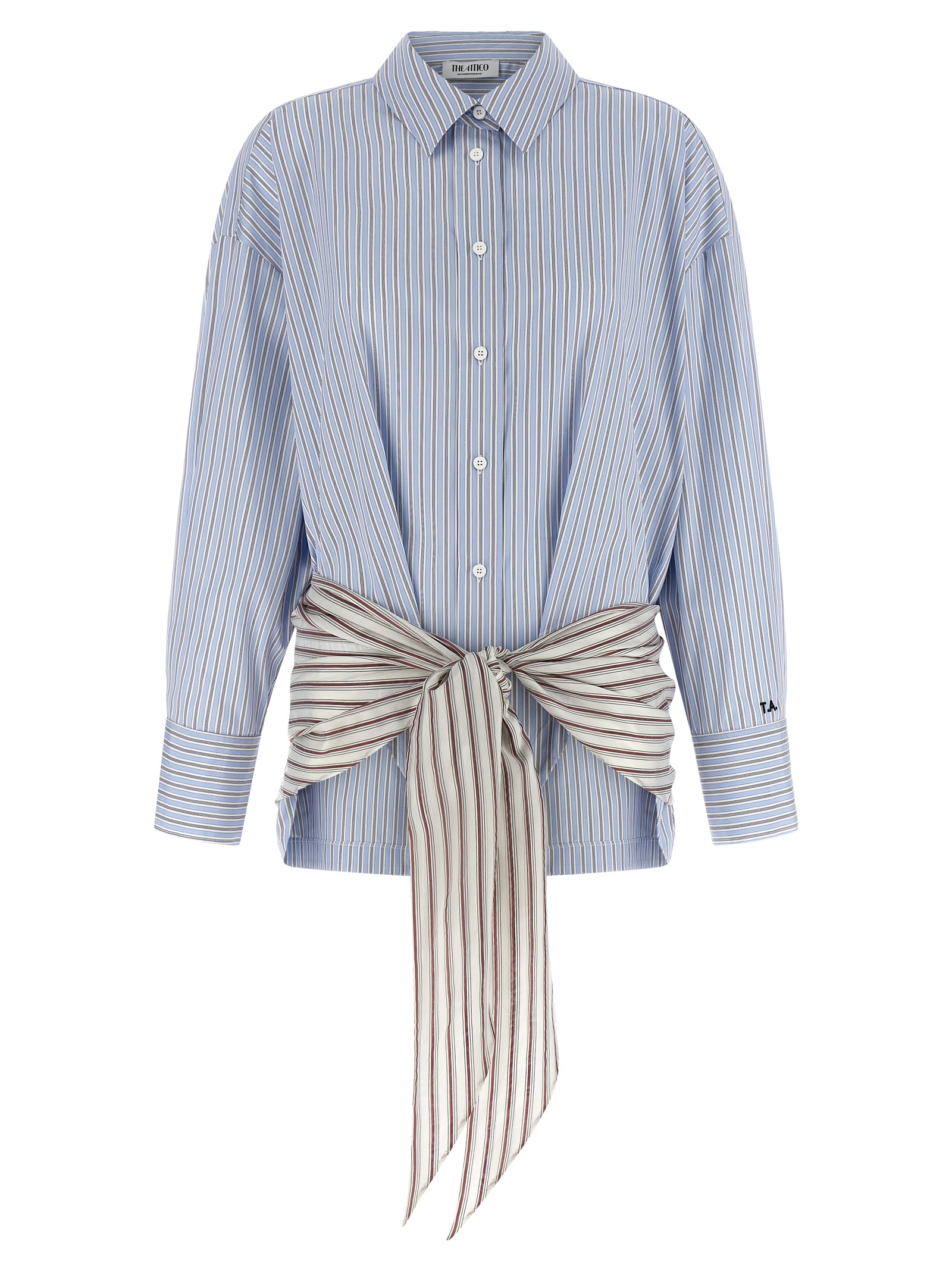 The Attico Blue Cotton Short Dress - Women