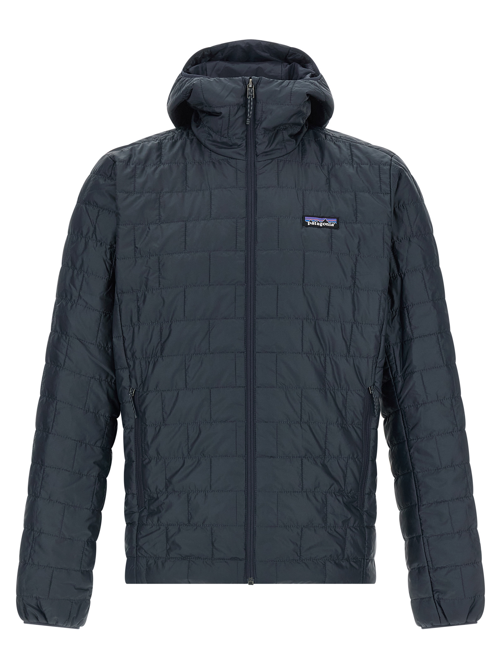 Blue Polyester Full-Length Jacket