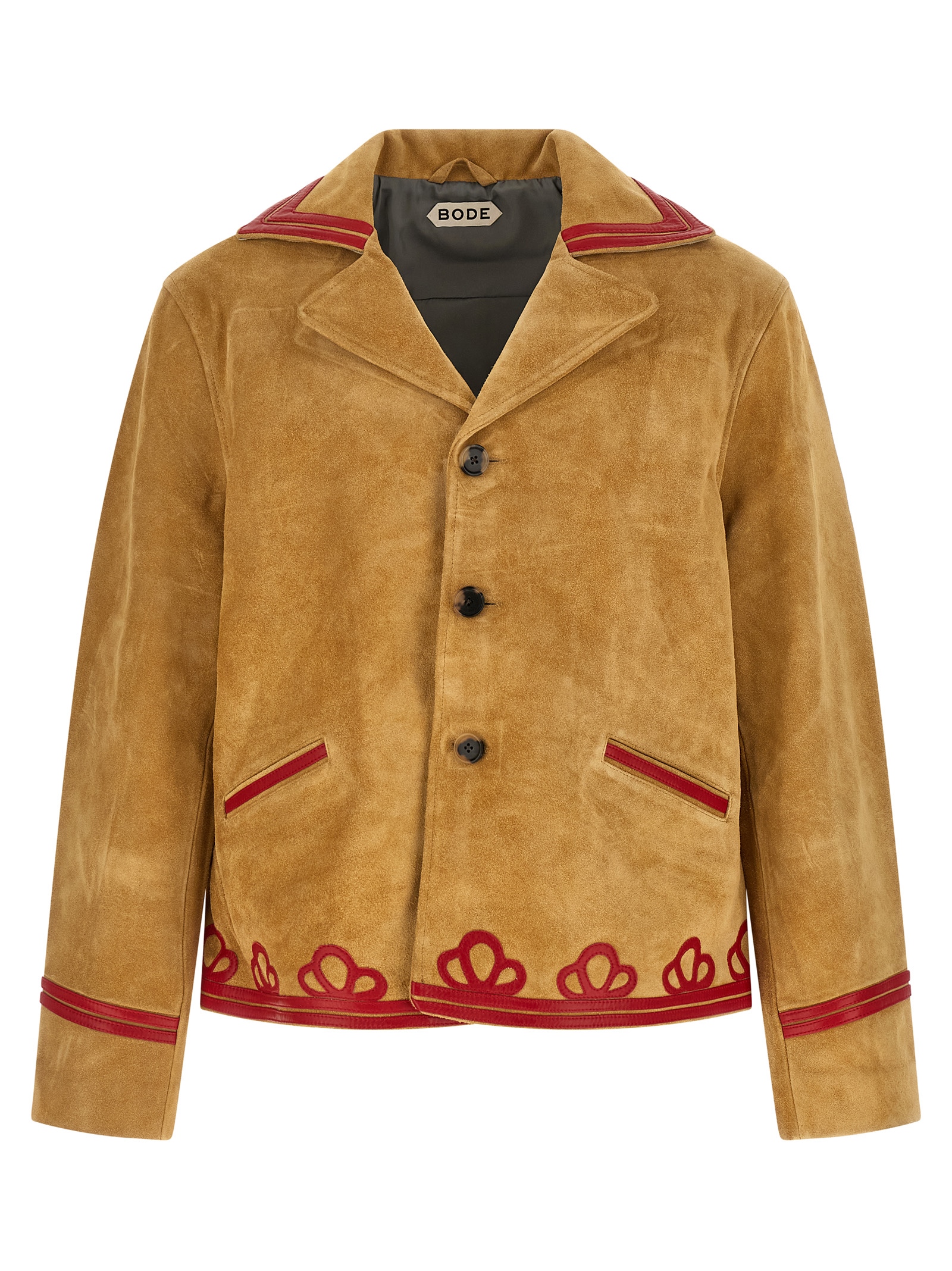 Beige Cowhide Leather Jacket