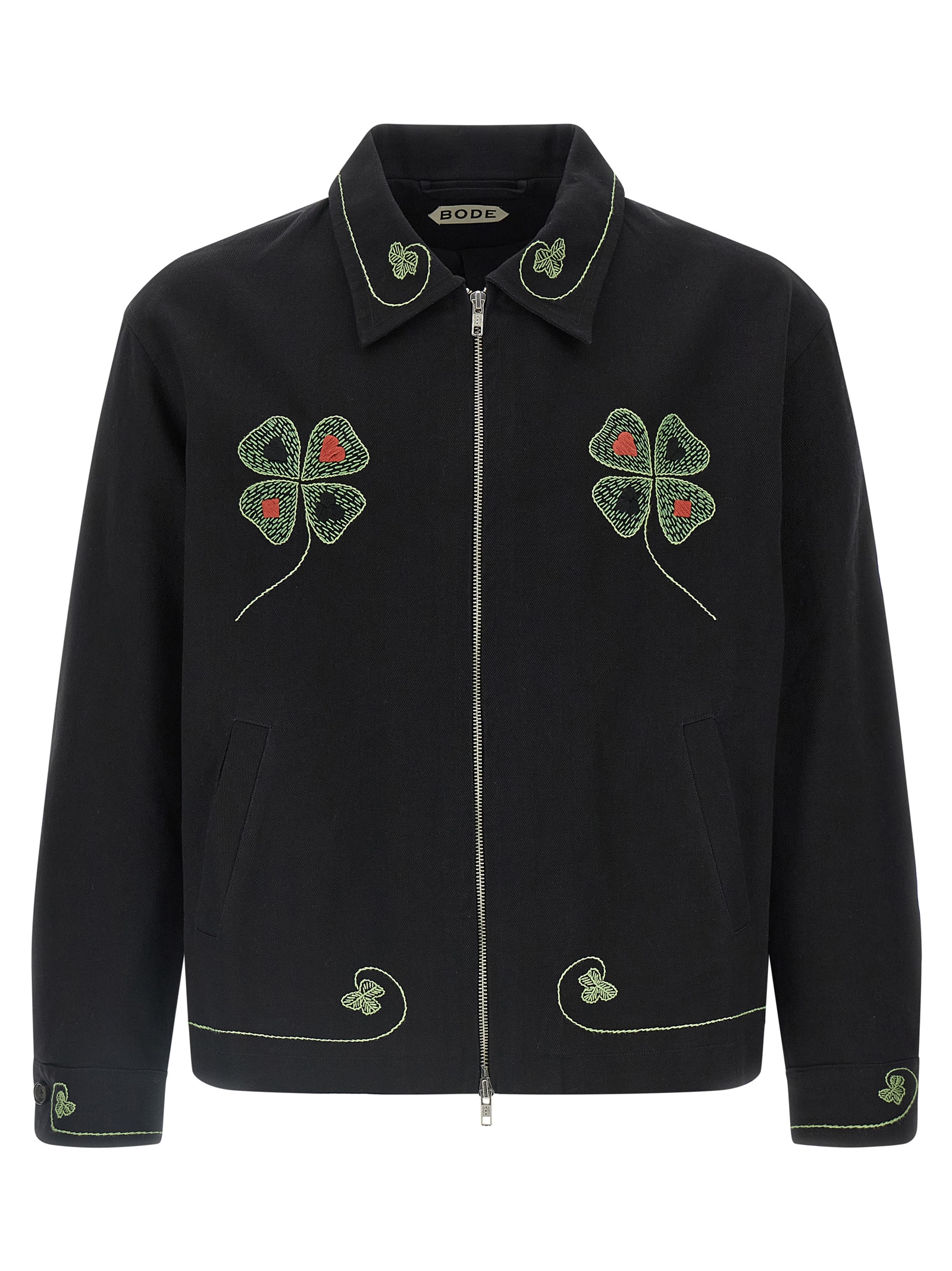 Black Cotton Full-Length Jacket