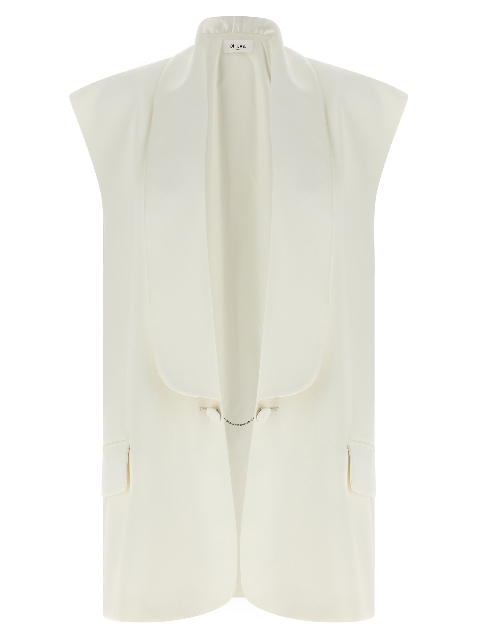 White Viscose Sleeveless Jacket