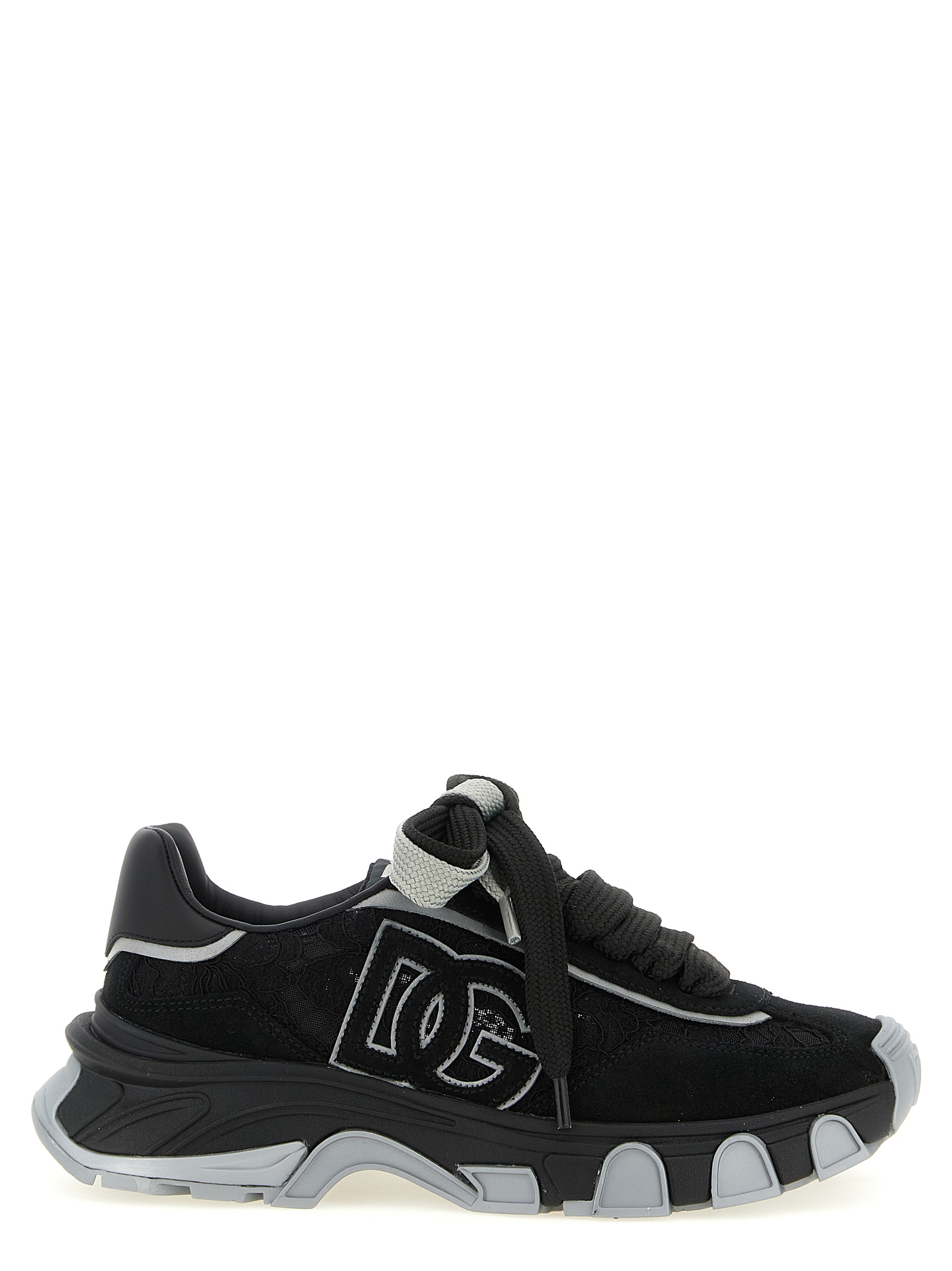 Black Polyamide Athletic Sneakers