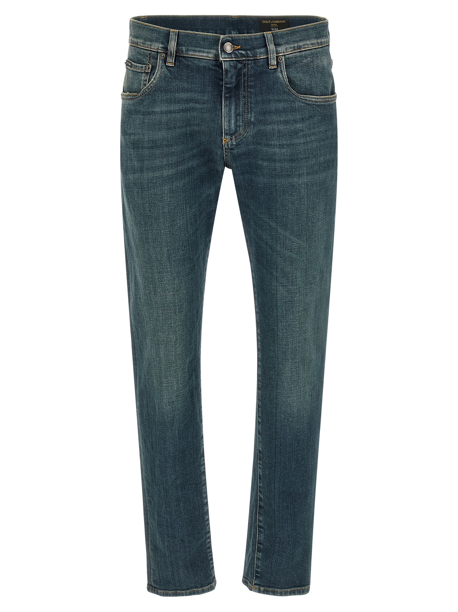 Blue Cotton Slim Fit Jeans