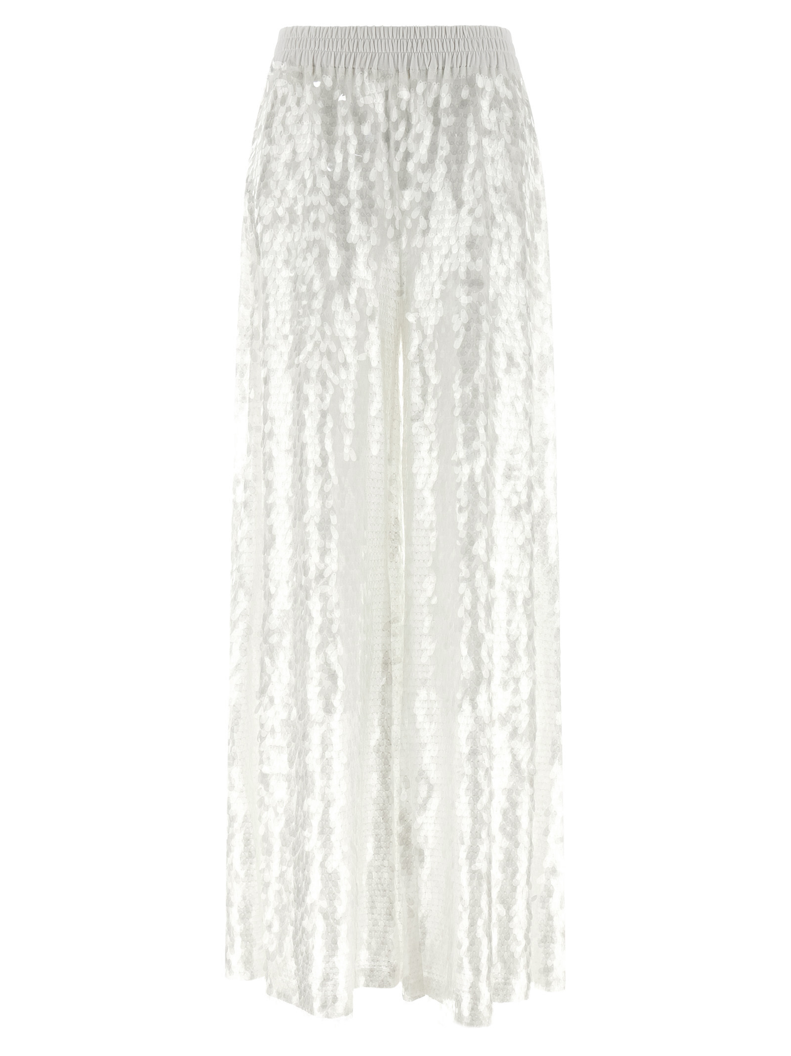 White Nylon Casual Pants