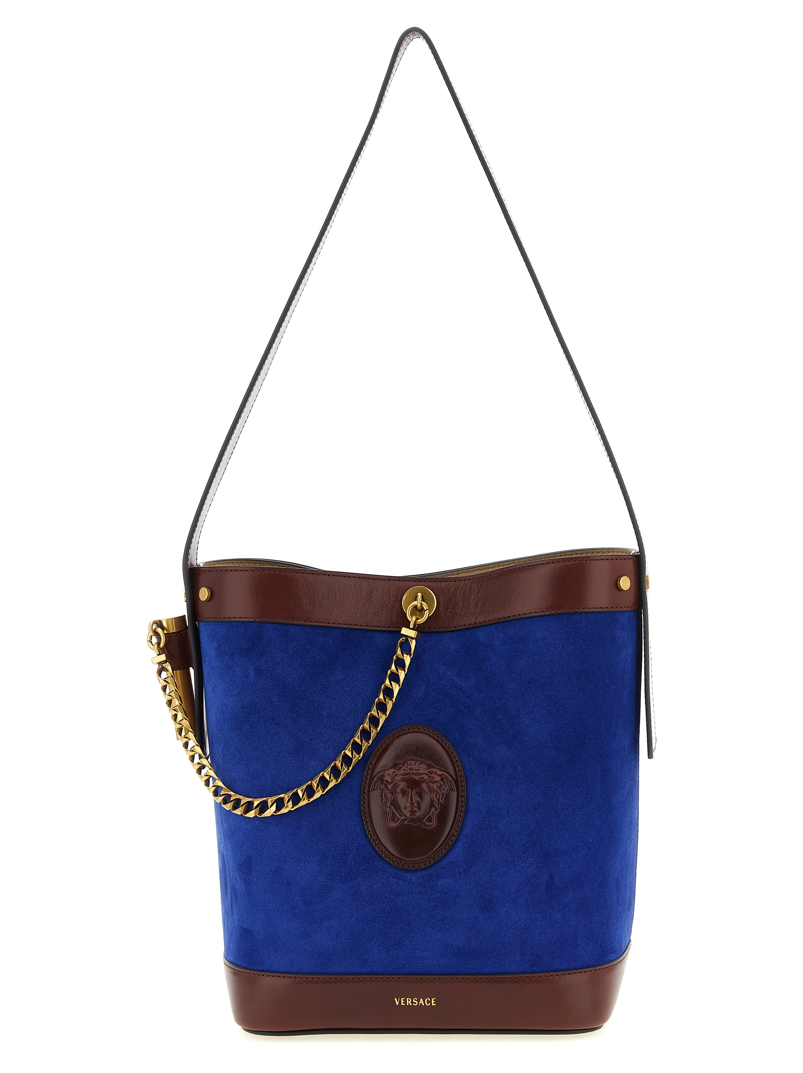 Versace Blue Calfskin Shoulder Bag - Women