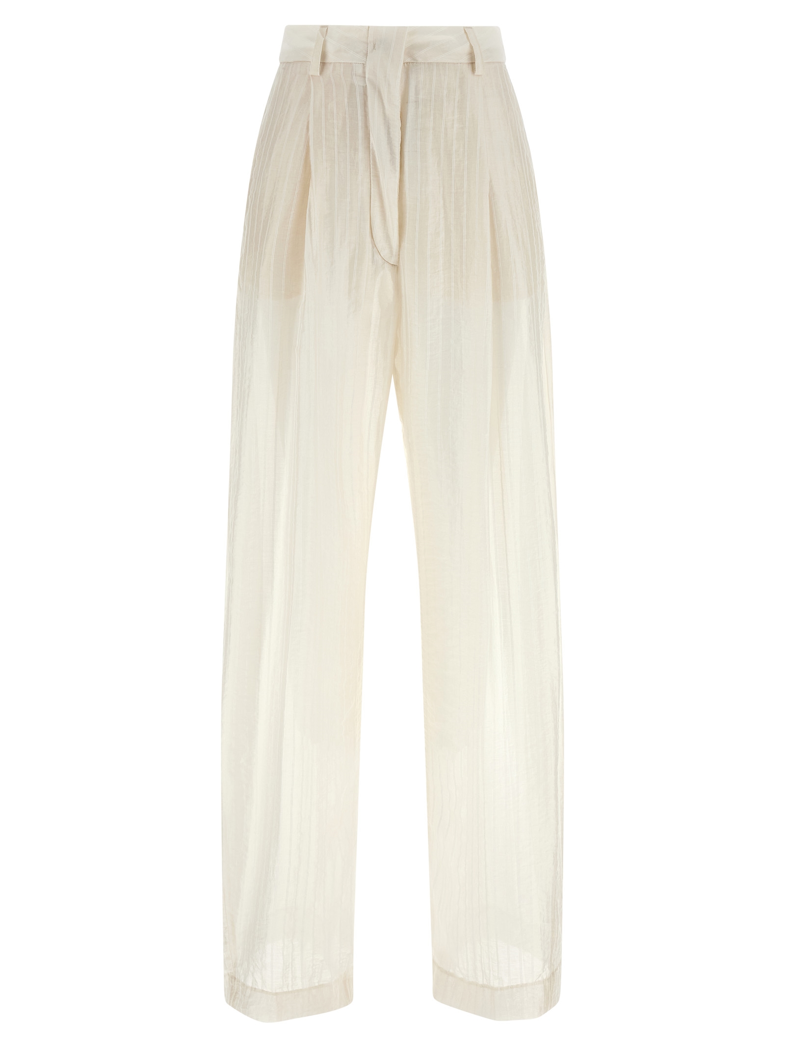 Beige Elastane Pants