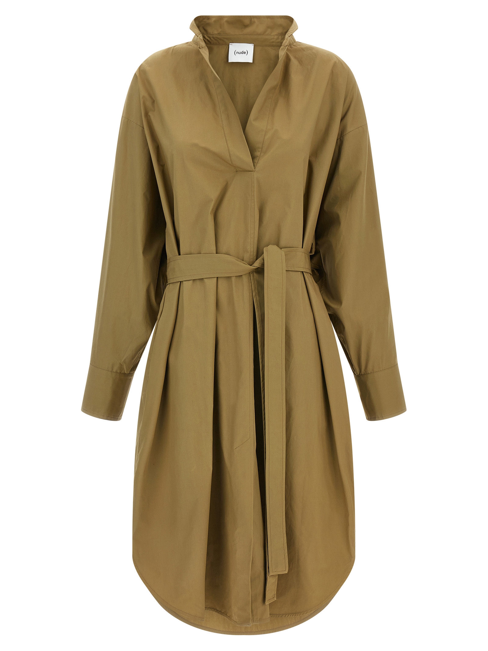 Brown Cotton Midi Dress