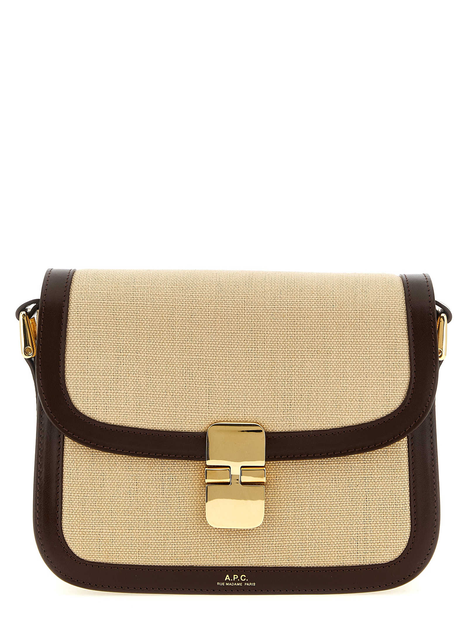 Beige Cotton Crossbody Bag