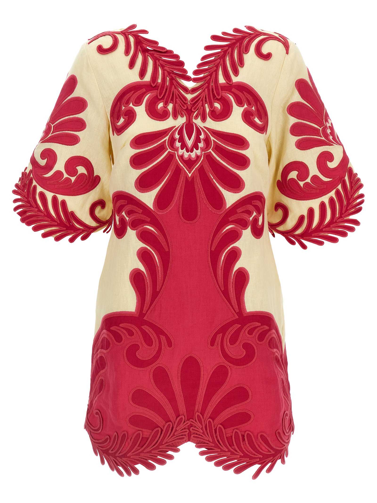 Fuchsia Viscose Short Dress