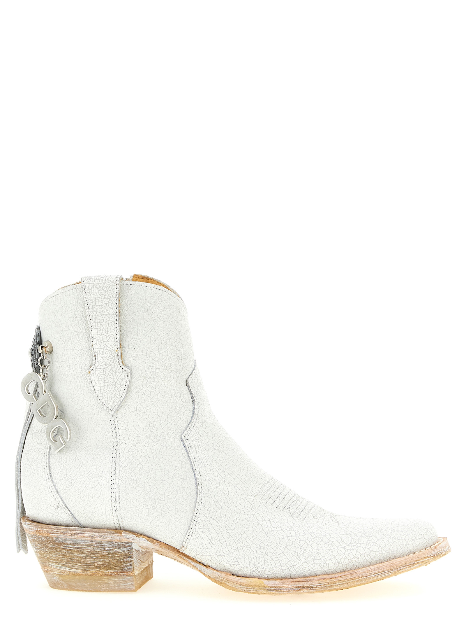 White Cowhide Chelsea Boots