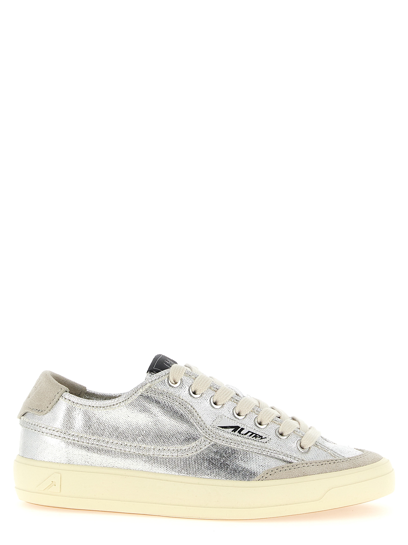 Silver Canvas Low Top Sneakers