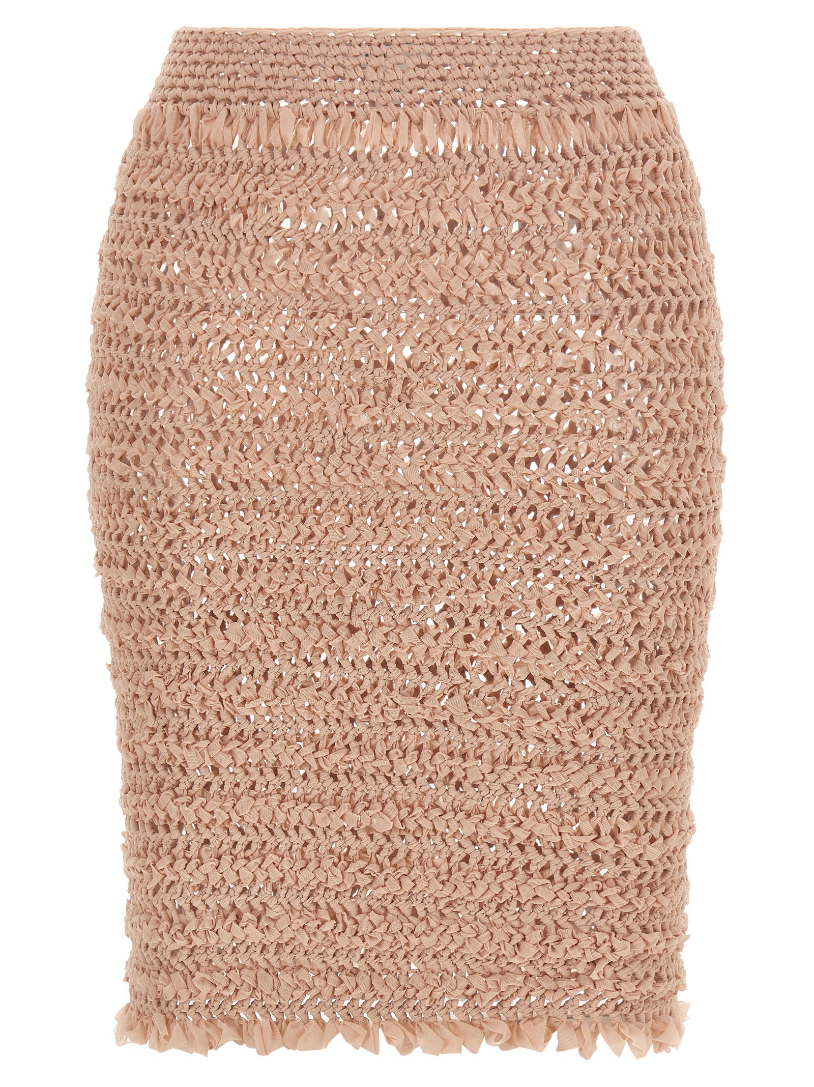 Multicolor Polyester Midi Skirt