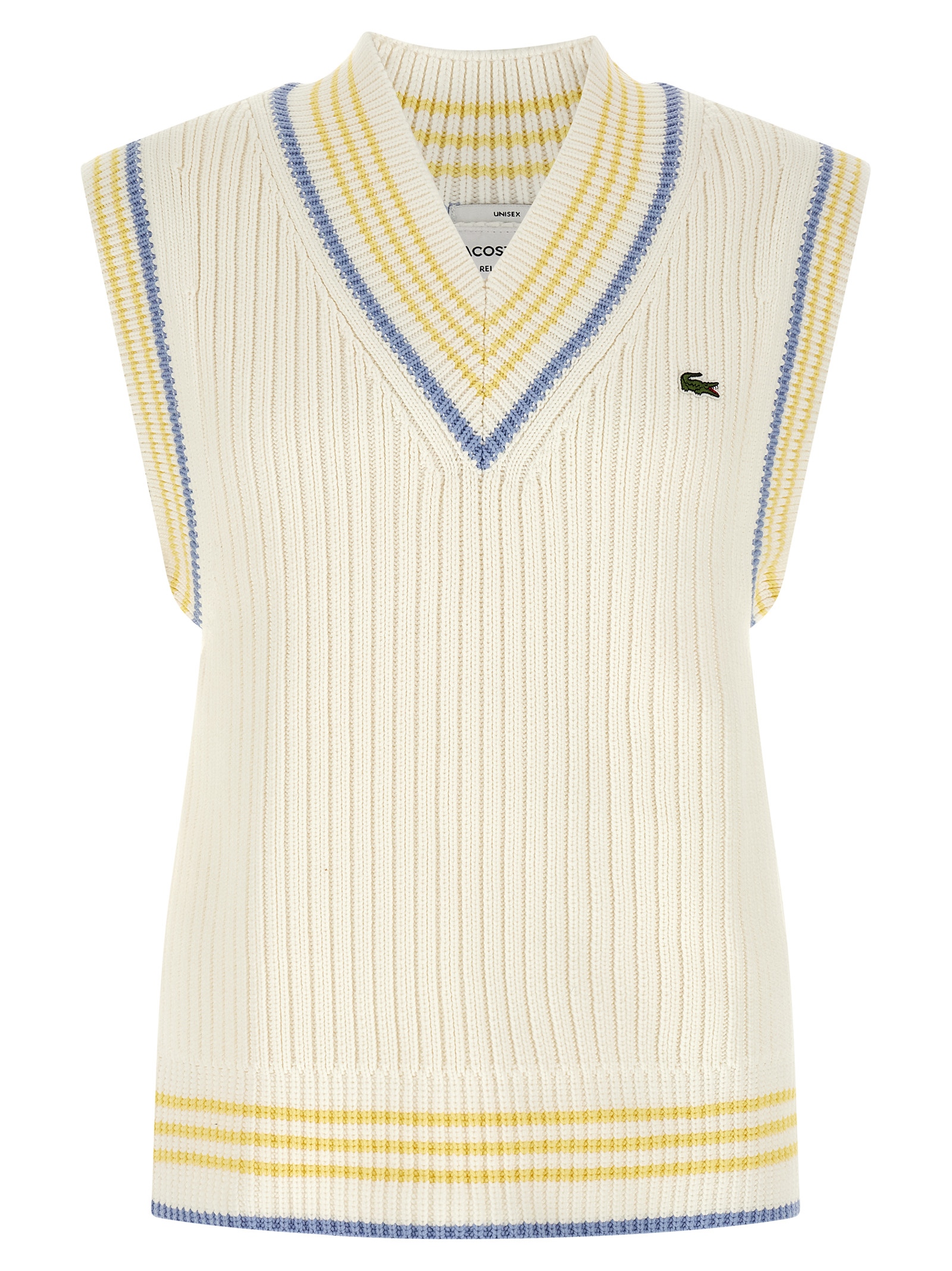 White Cotton Sleeveles Sweater