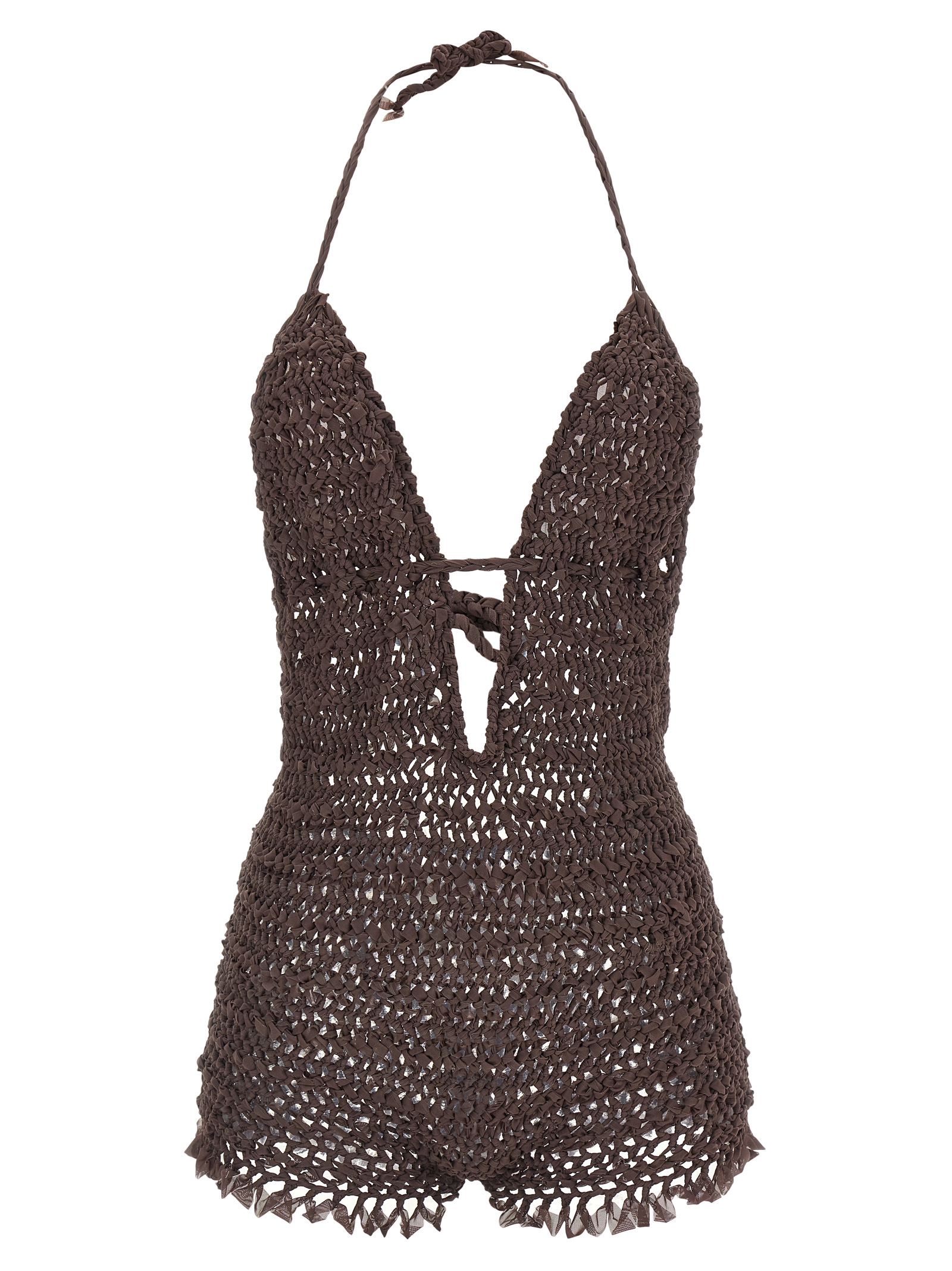 Brown Polyester Jumpsuit