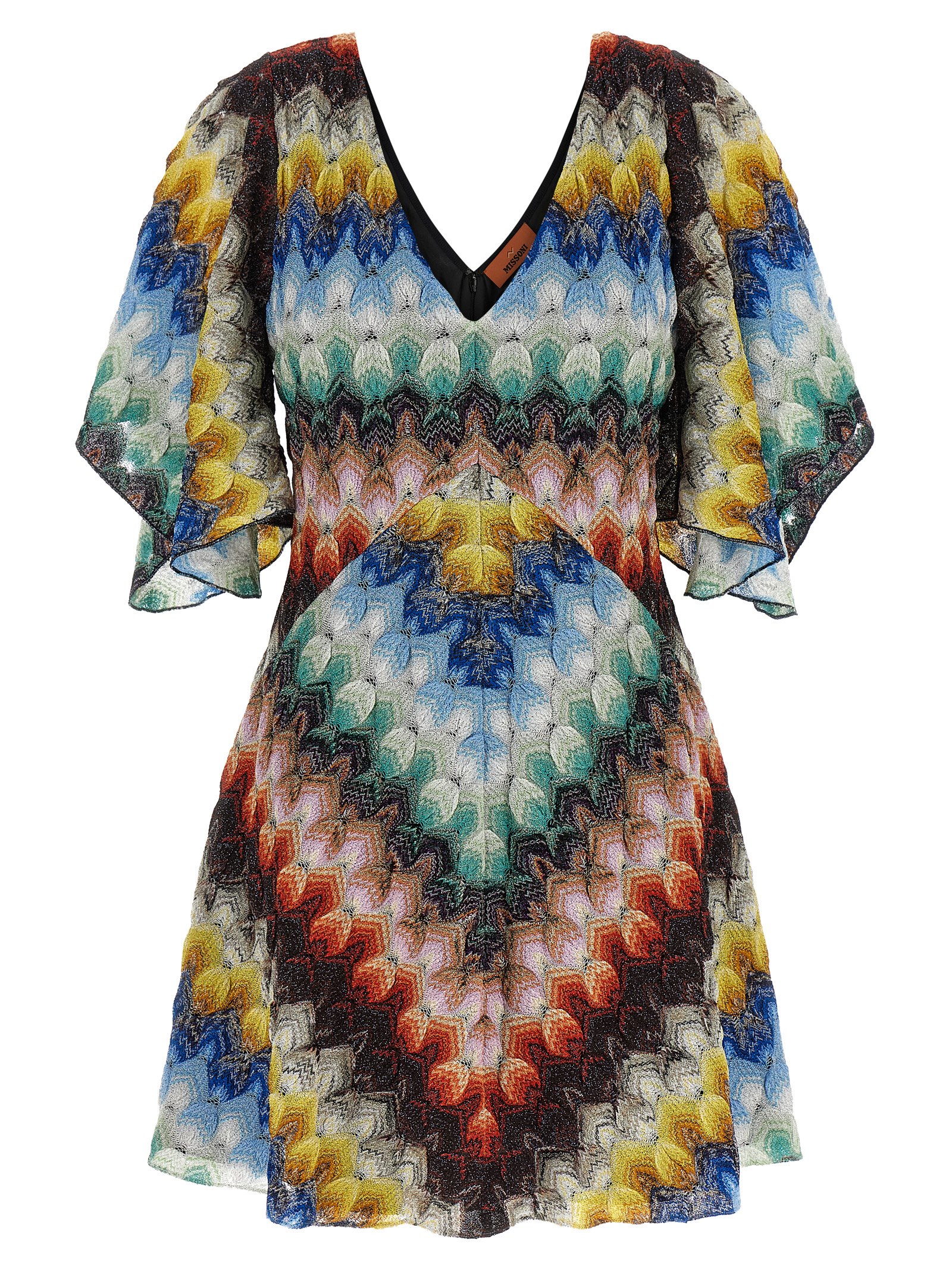 Multicolor Viscose Short Dress