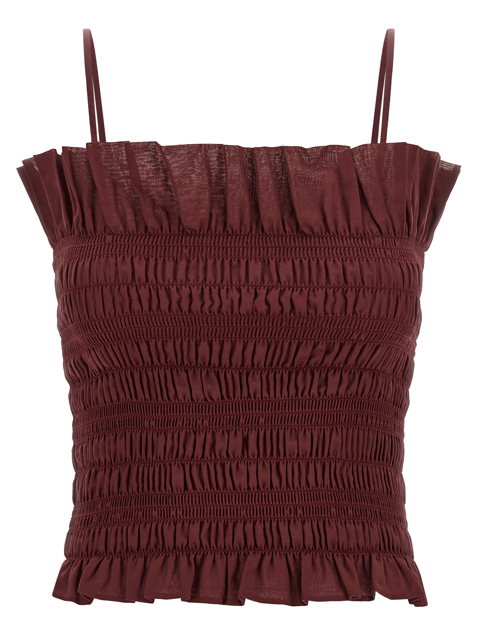 Bordeaux Cotton Sleeveles T-Shirt