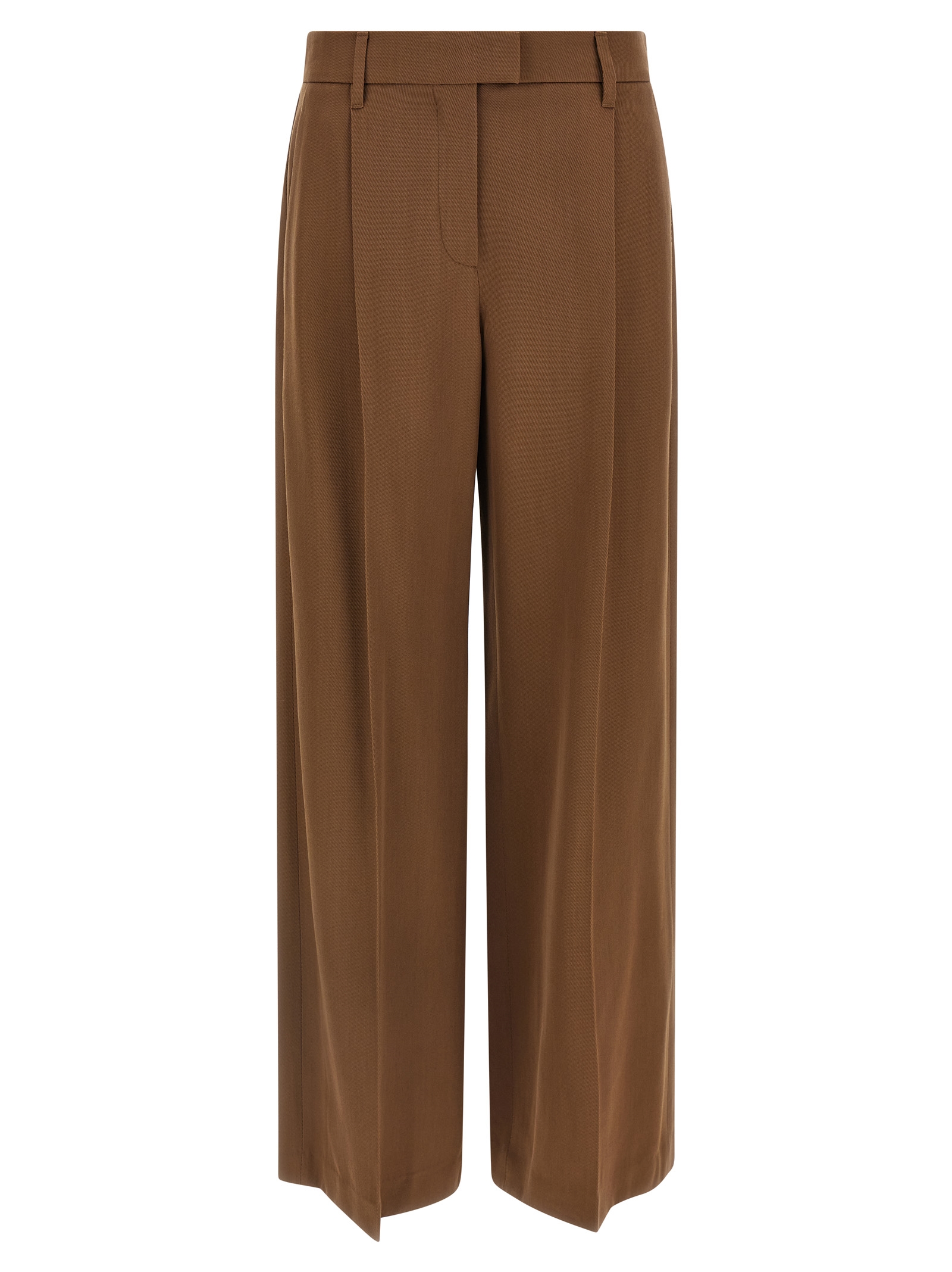 Brunello Cucinelli Brown Virgin Wool Casual Women's Pants