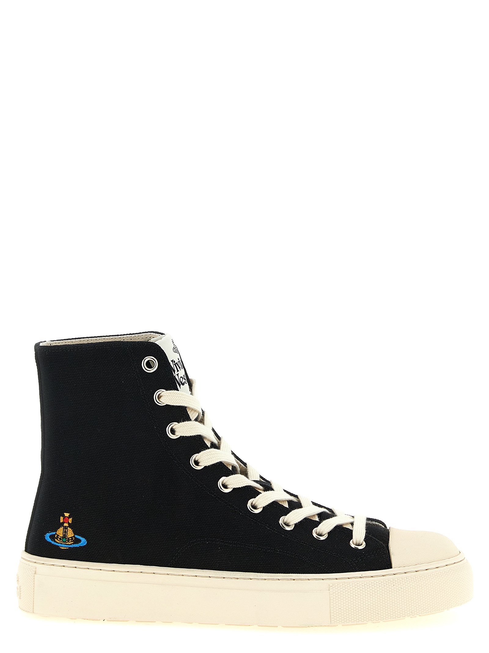 Bicolor Cotton High Top Sneakers