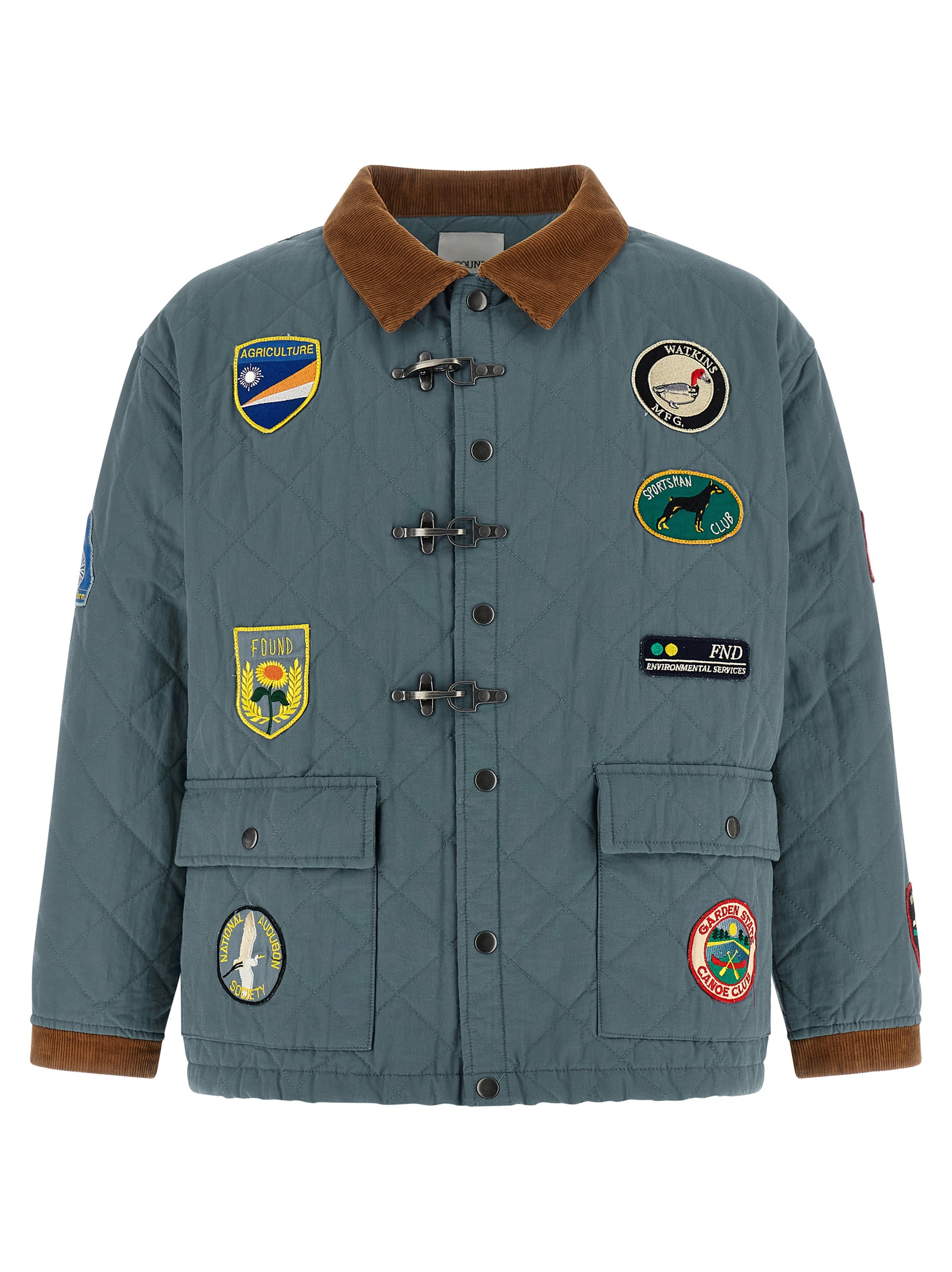 Blue Cotton Full-Length Jacket