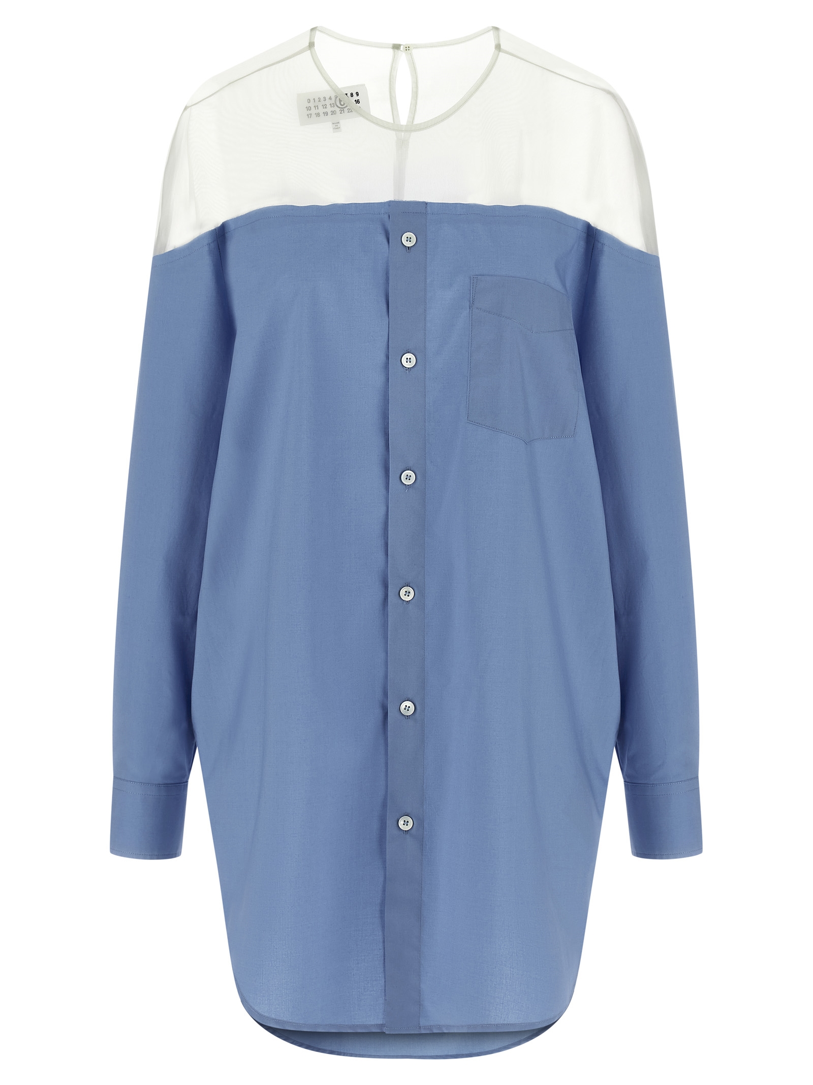 MM6 Maison Margiela Blue Cotton Women's Blouse